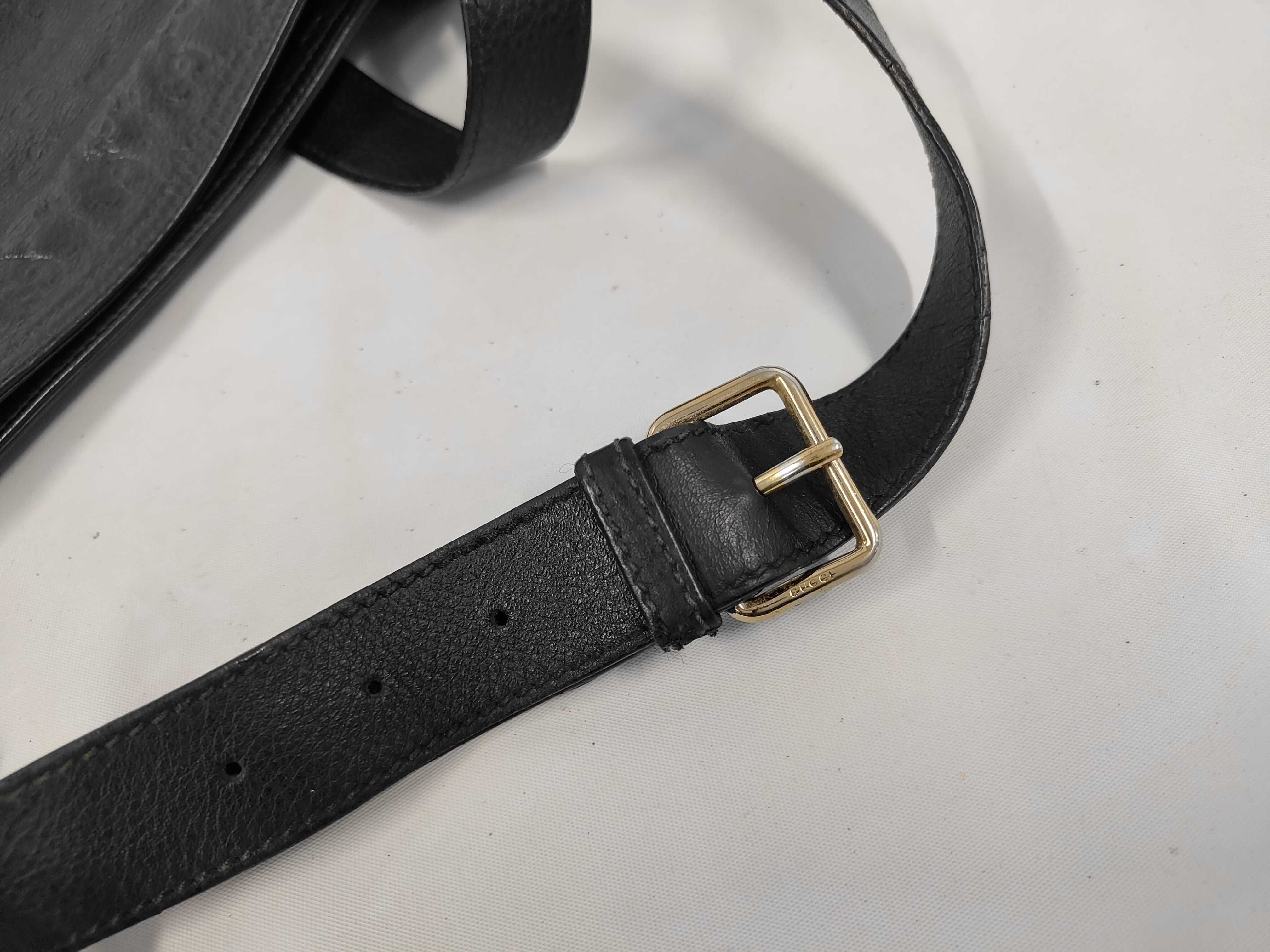 GG Shima Leather Shoulder Bag, Black — view 5