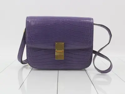 Classic Box Shoulder Bag, Purple