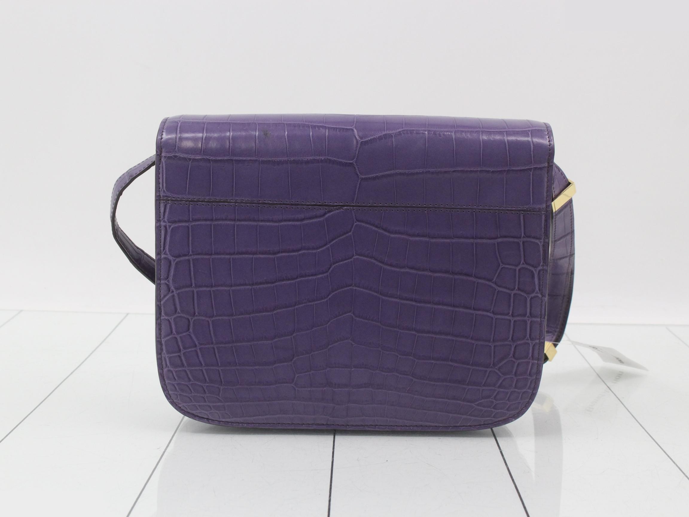 Classic Box Shoulder Bag, Purple — view 2