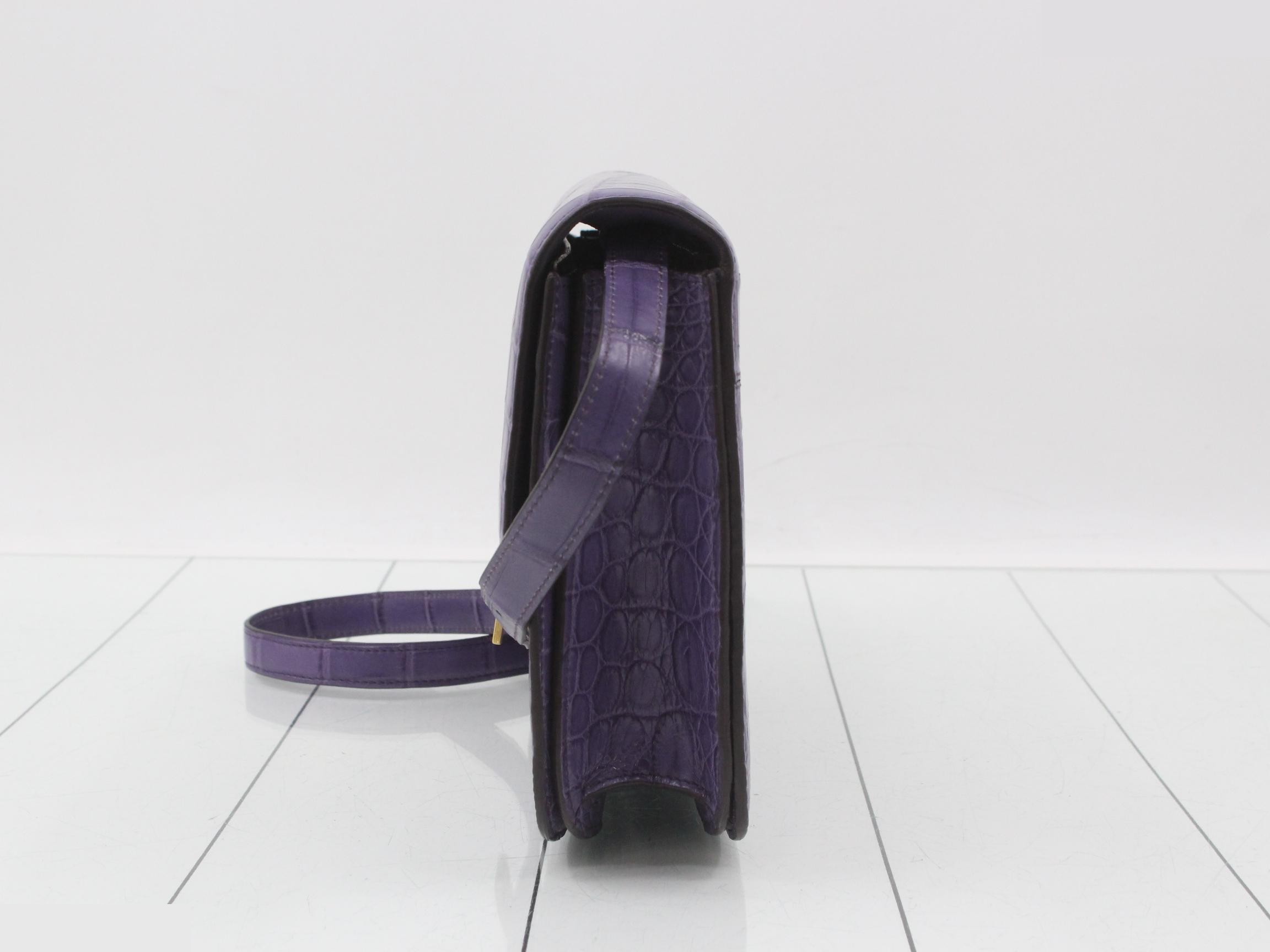 Classic Box Shoulder Bag, Purple — view 3