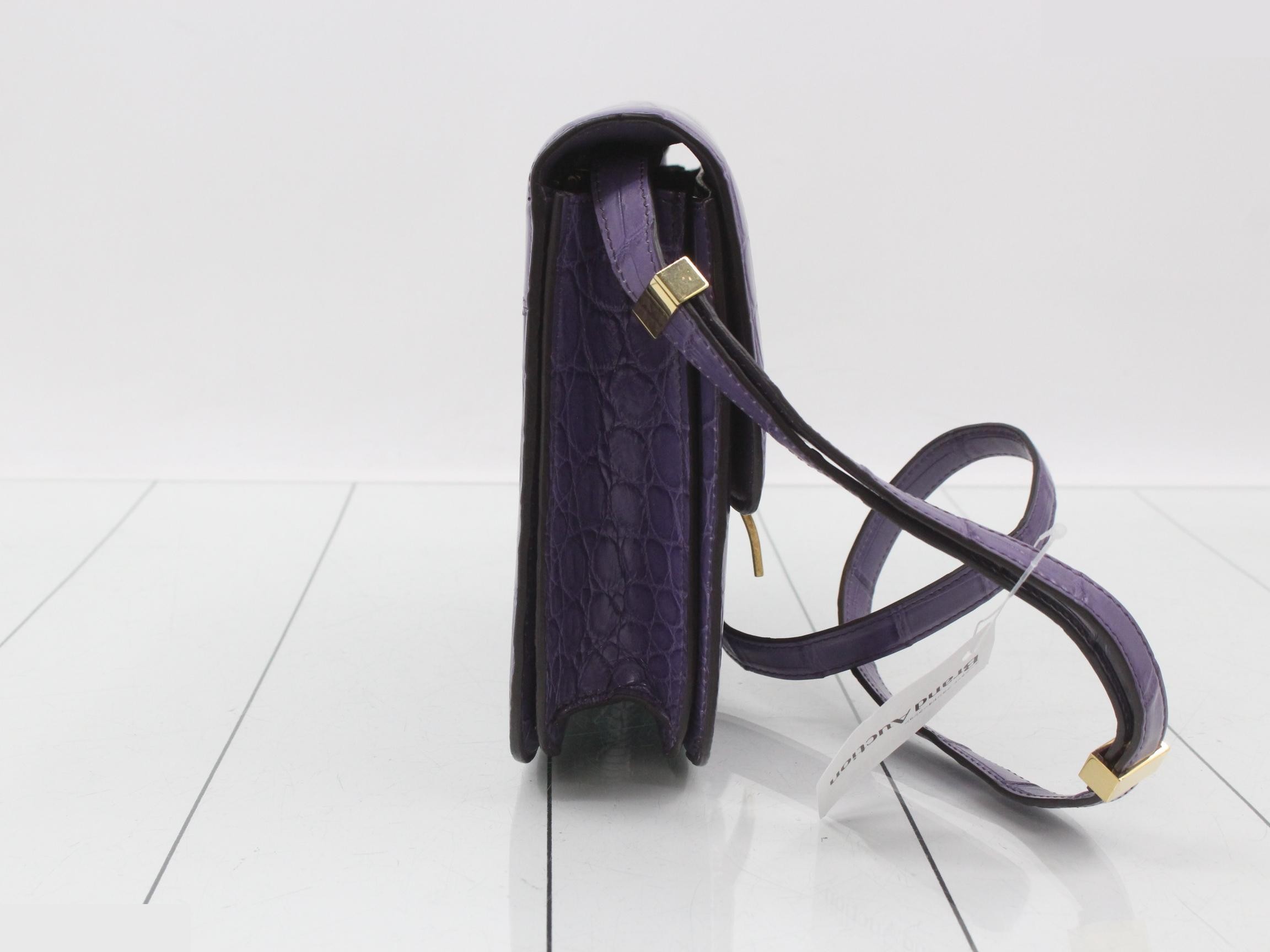 Classic Box Shoulder Bag, Purple — view 4
