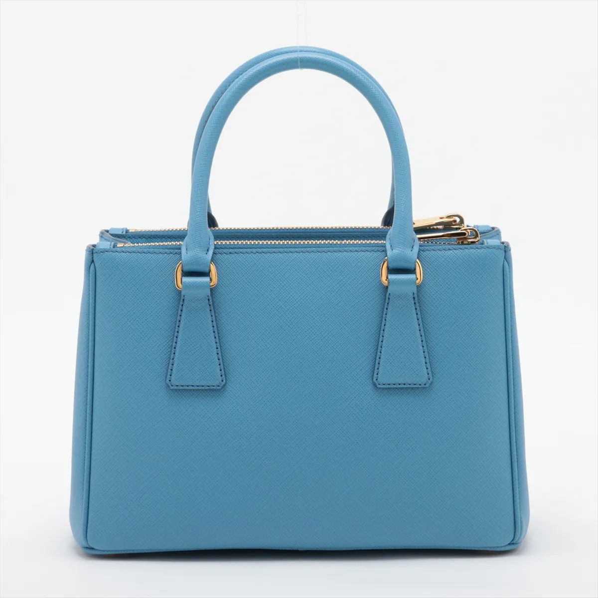 Saffiano Leather 2-Way Handbag, Blue — view 2