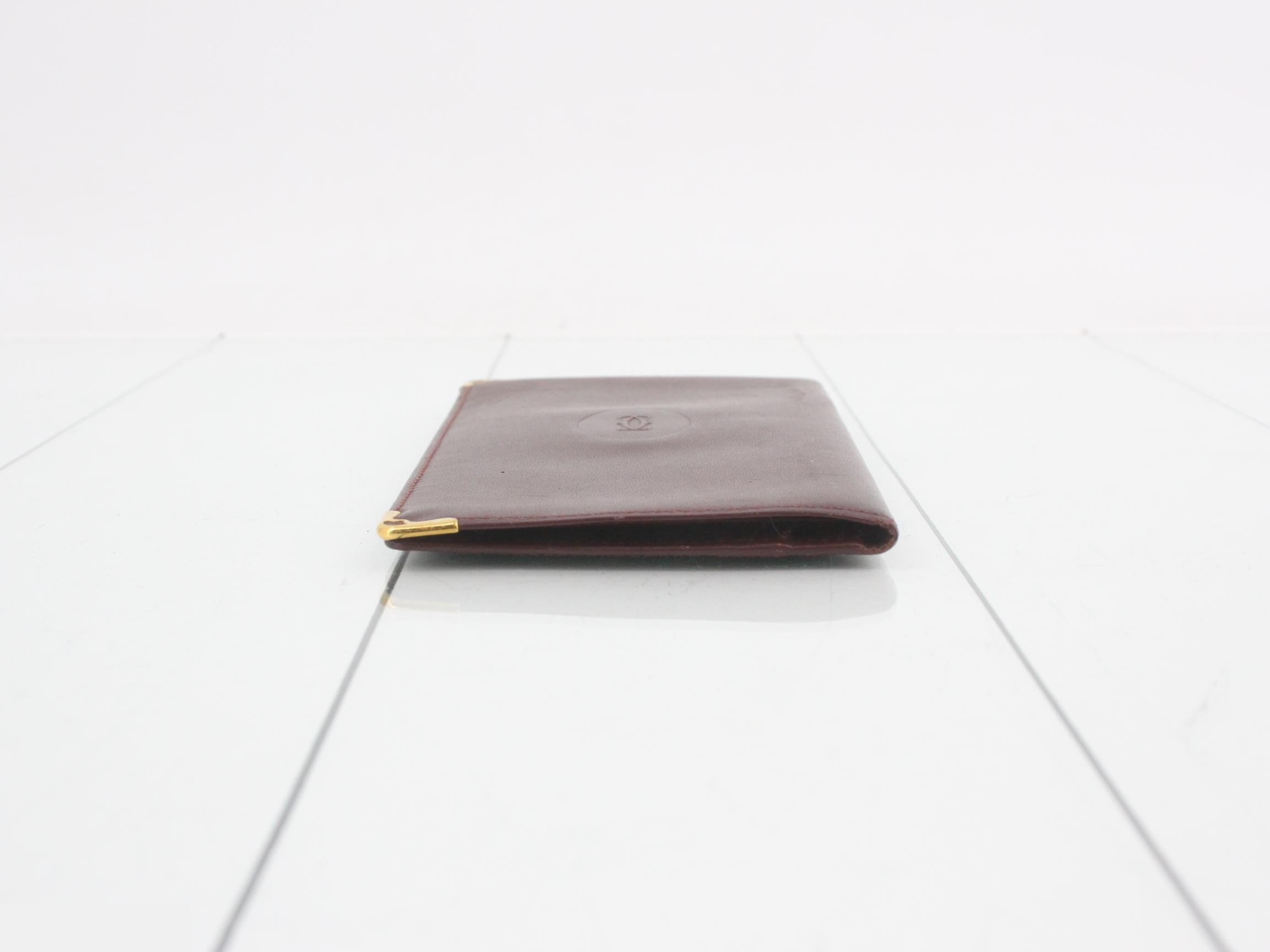 Mustline Leather Billfold/Bi-fold Long Wallet, Bordeaux — view 3