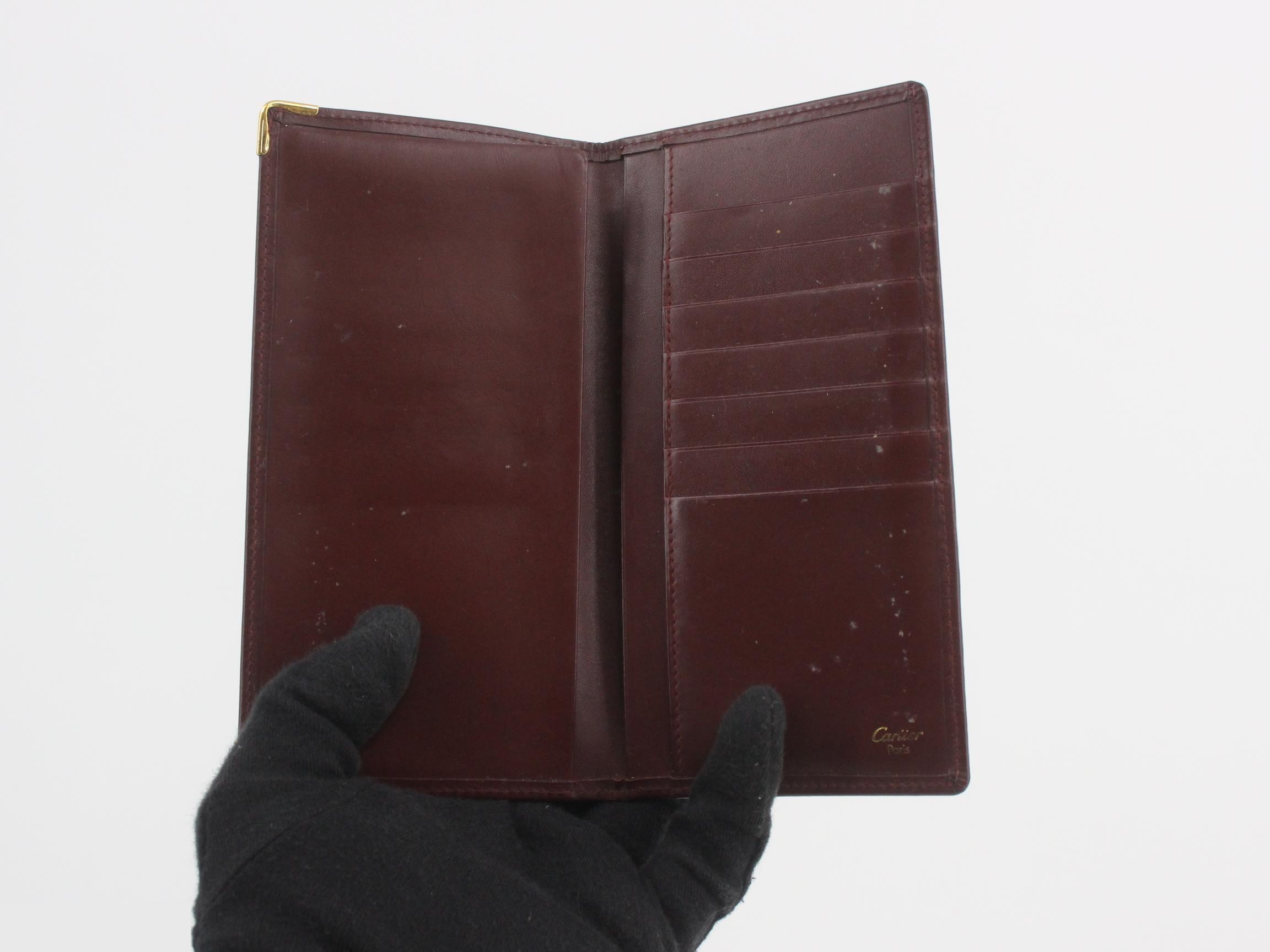 Mustline Leather Billfold/Bi-fold Long Wallet, Bordeaux — view 4