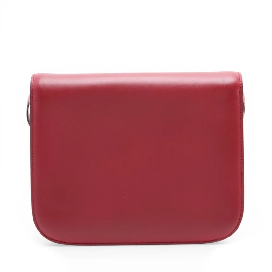 Classic Box Leather Shoulder Bag, Red — view 2