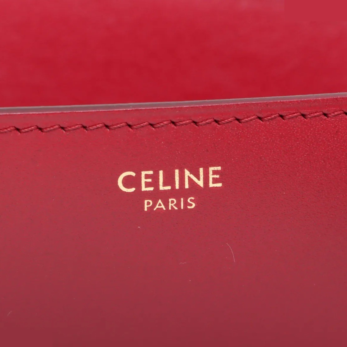 Classic Box Leather Shoulder Bag, Red — view 8
