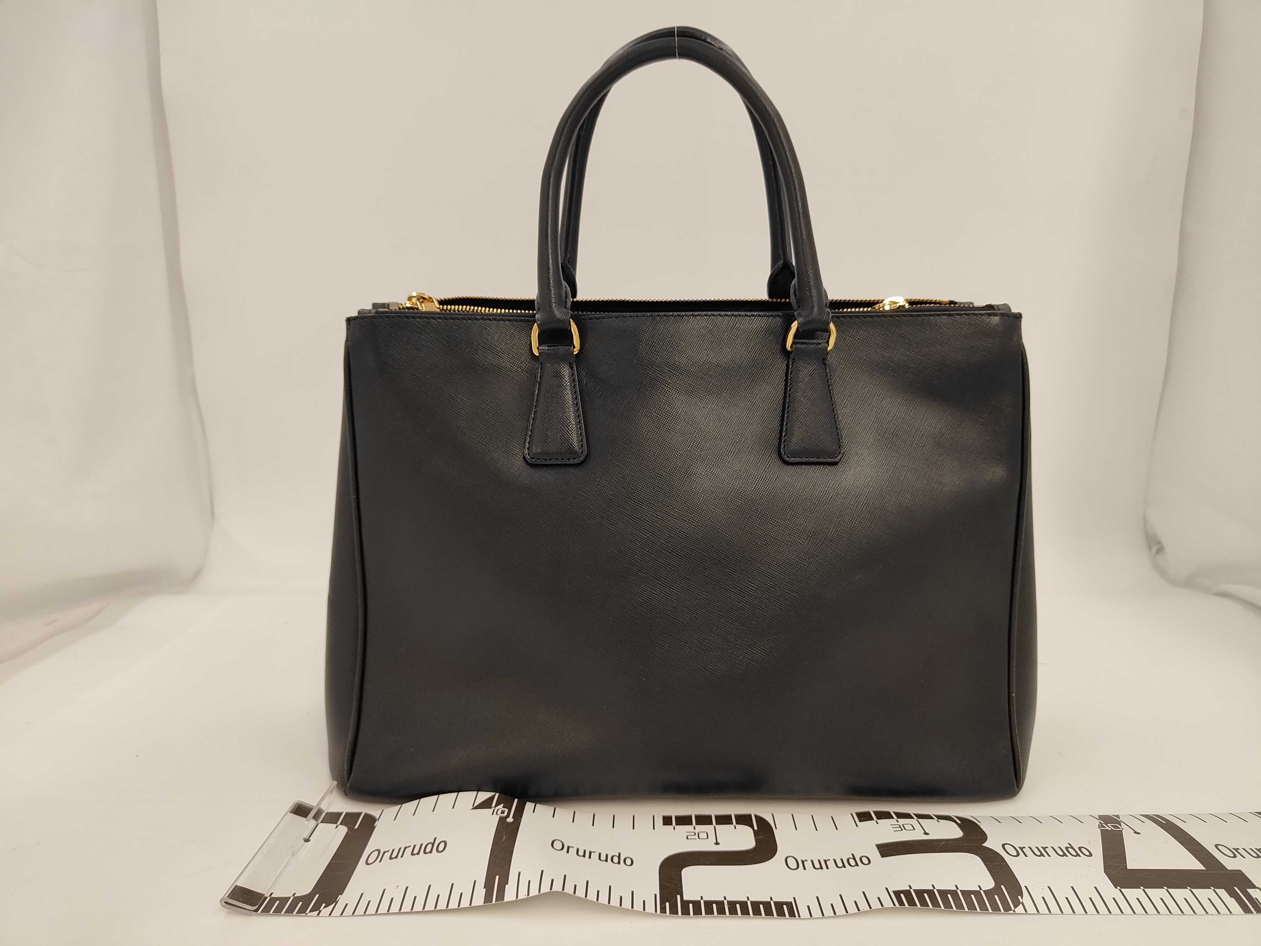 Saffiano Leather Black Tote Bag — view 2