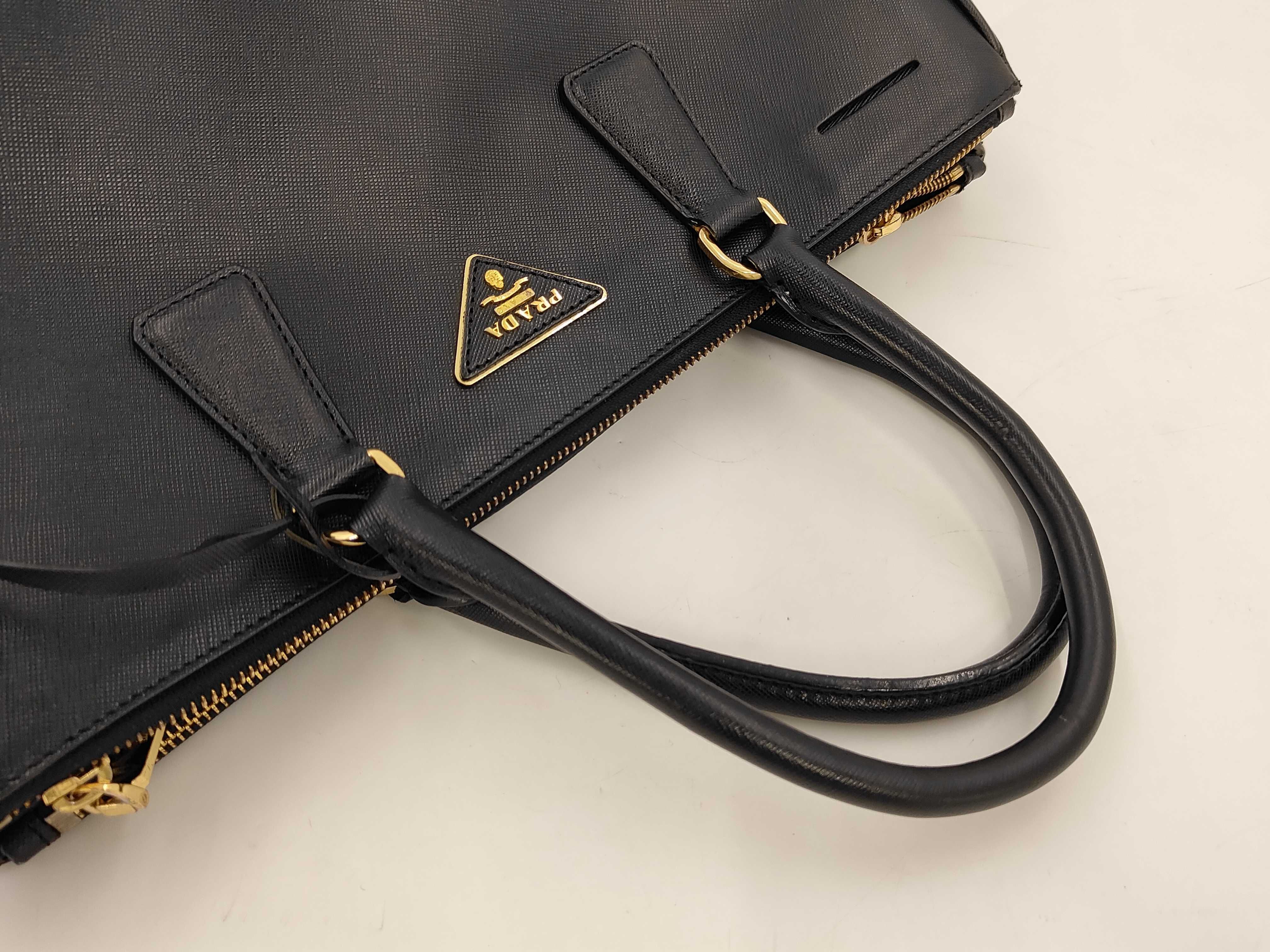 Saffiano Leather Black Tote Bag — view 3