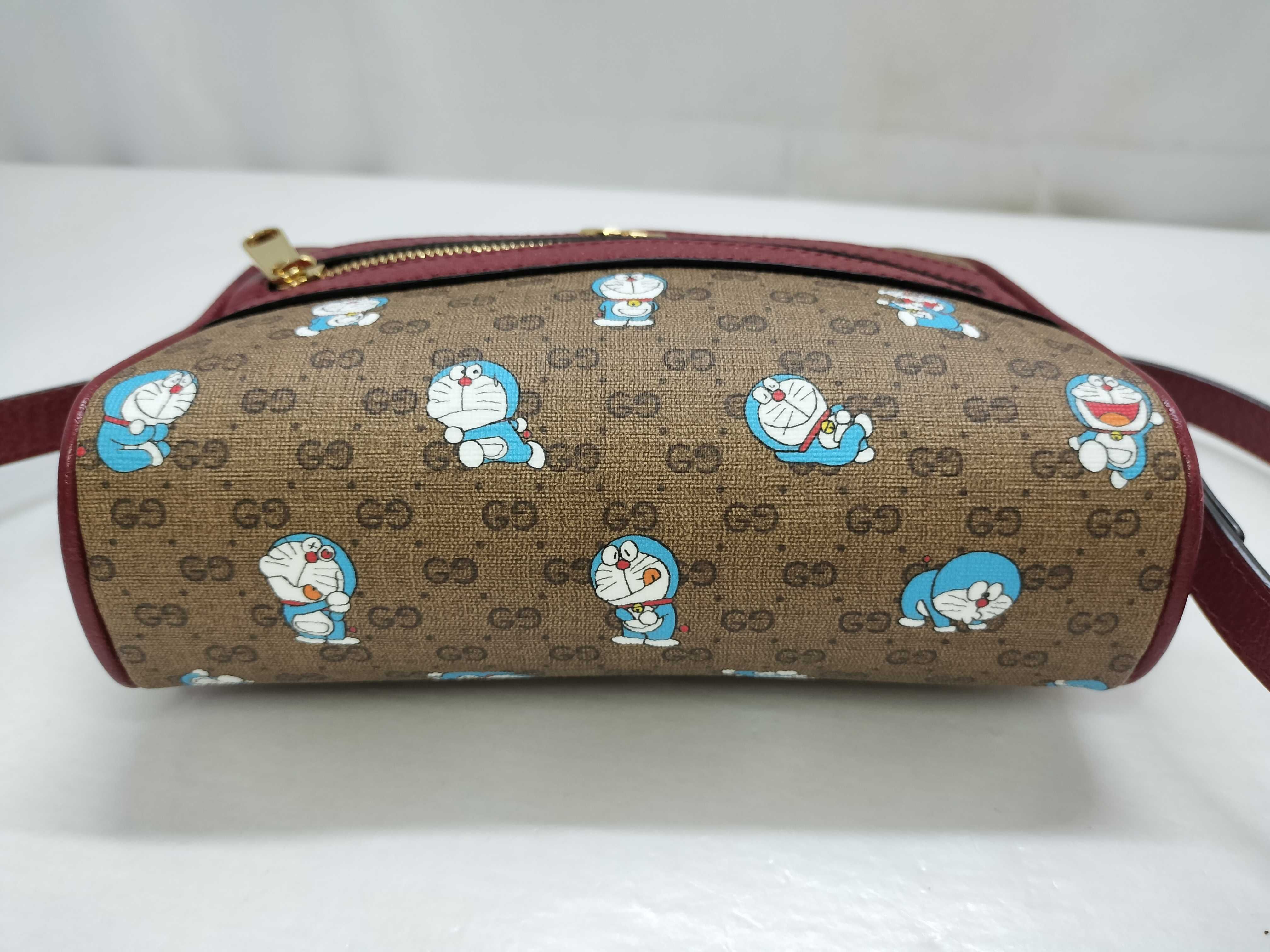 GG Supreme Doraemon x Gucci Mini GG Supreme PVC x Leather Shoulder Bag Brown x Red 647784 Shoulder Bag — view 15