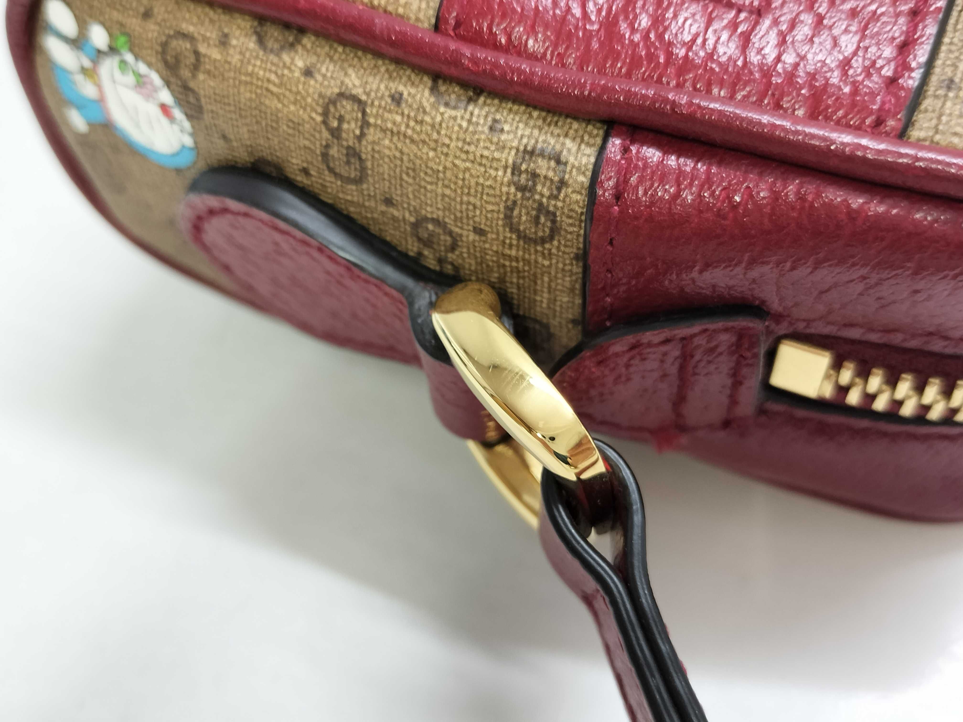 GG Supreme Doraemon x Gucci Mini GG Supreme PVC x Leather Shoulder Bag Brown x Red 647784 Shoulder Bag — view 5