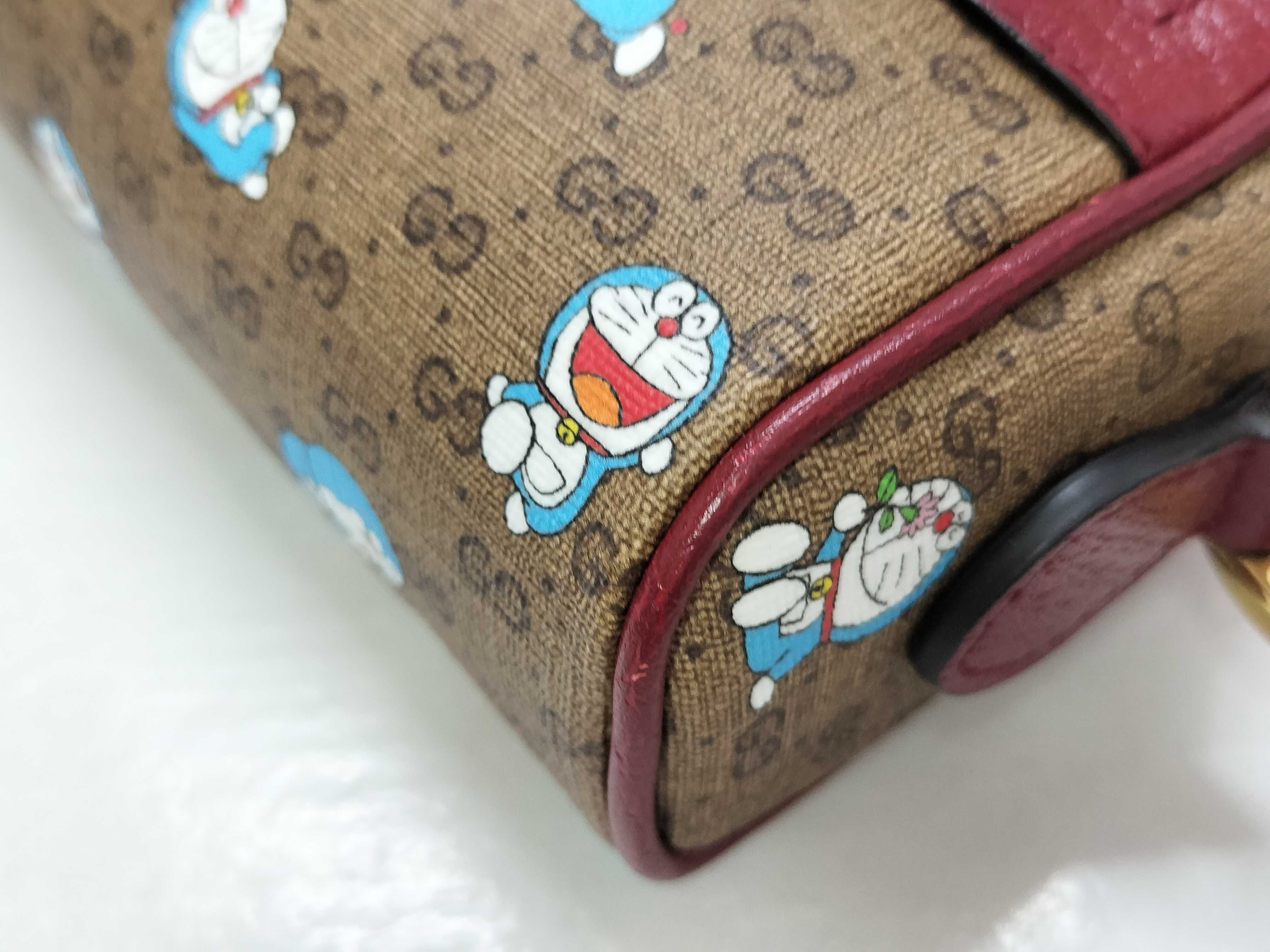 GG Supreme Doraemon x Gucci Mini GG Supreme PVC x Leather Shoulder Bag Brown x Red 647784 Shoulder Bag — view 7
