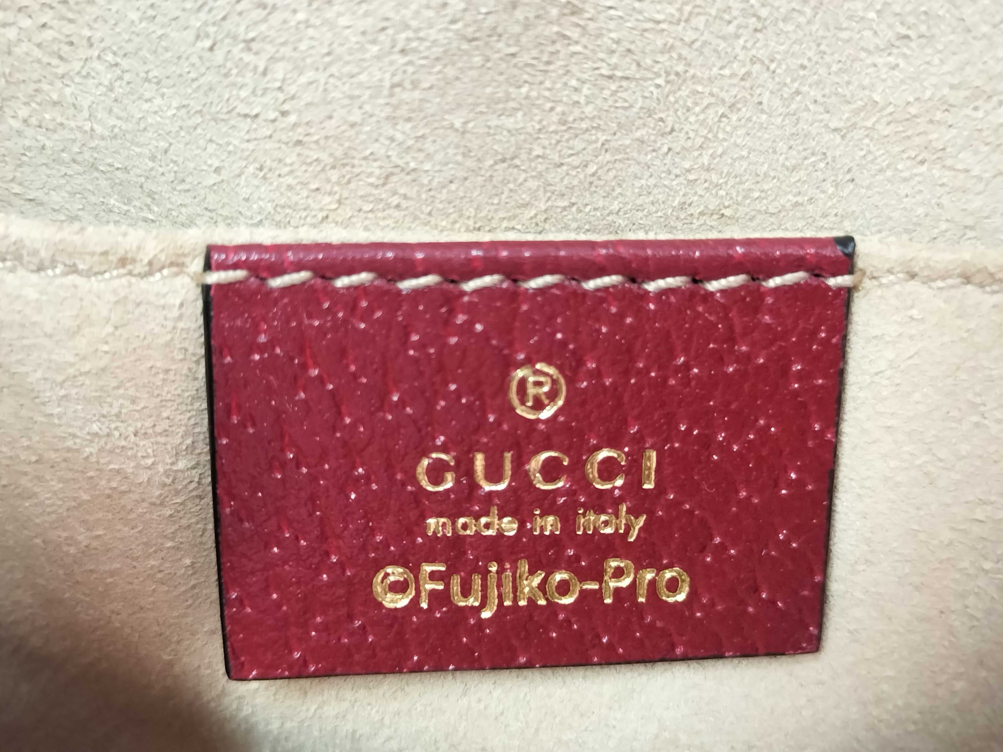 GG Supreme Doraemon x Gucci Mini GG Supreme PVC x Leather Shoulder Bag Brown x Red 647784 Shoulder Bag — view 9