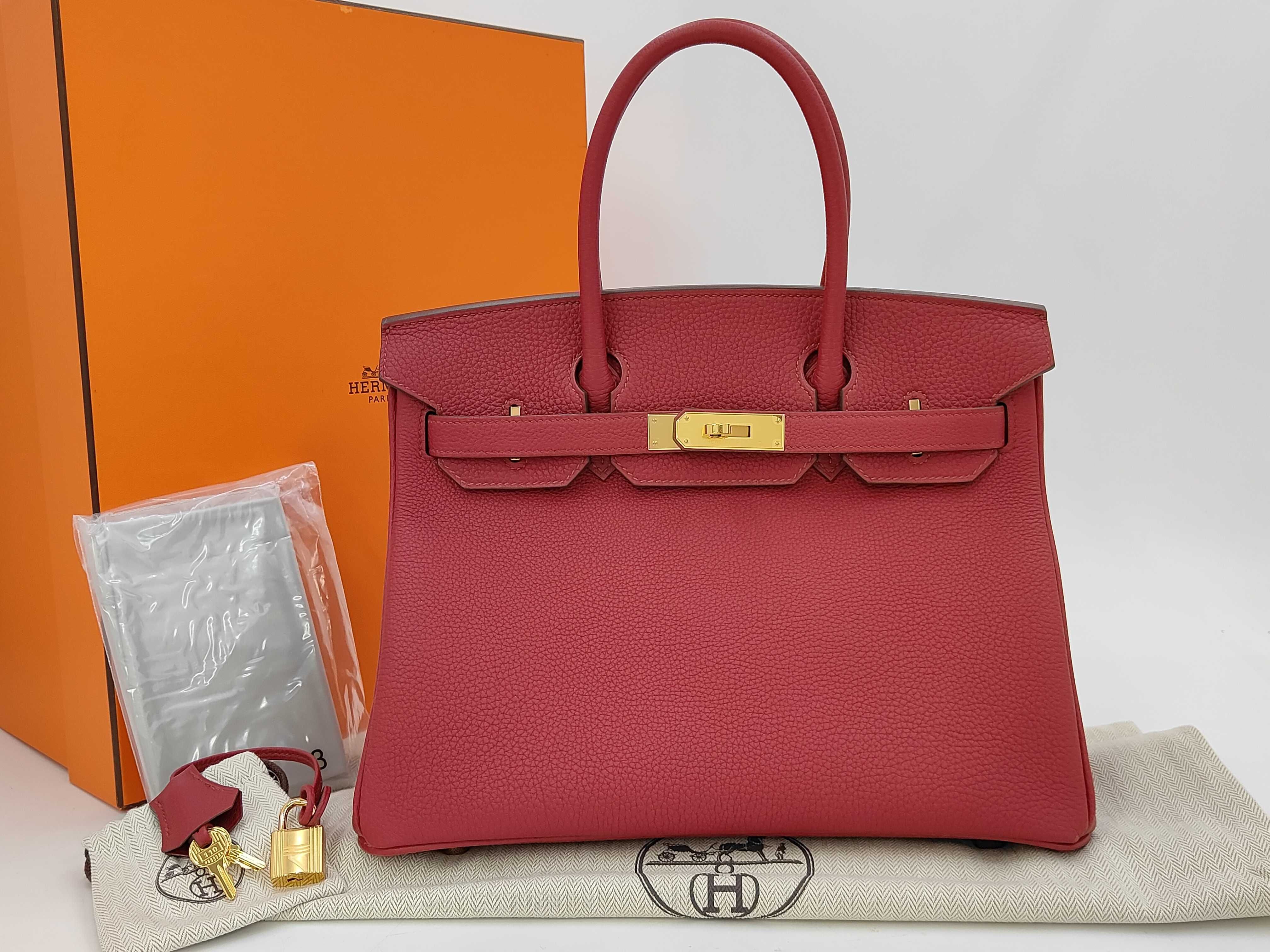 Birkin 30 Togo Ruby Gold Hardware B Stamp Handbag