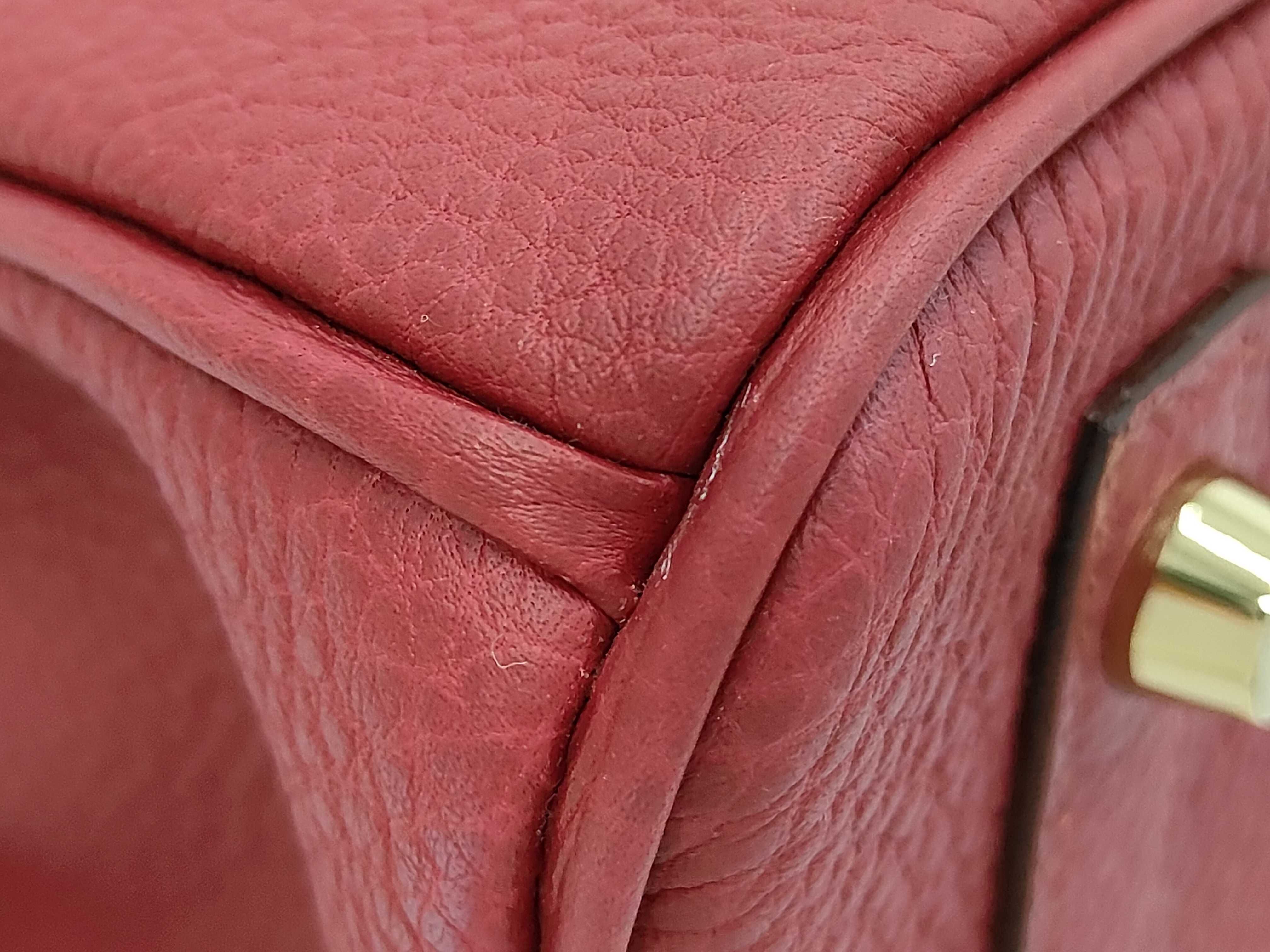 Birkin 30 Togo Ruby Gold Hardware B Stamp Handbag — view 4