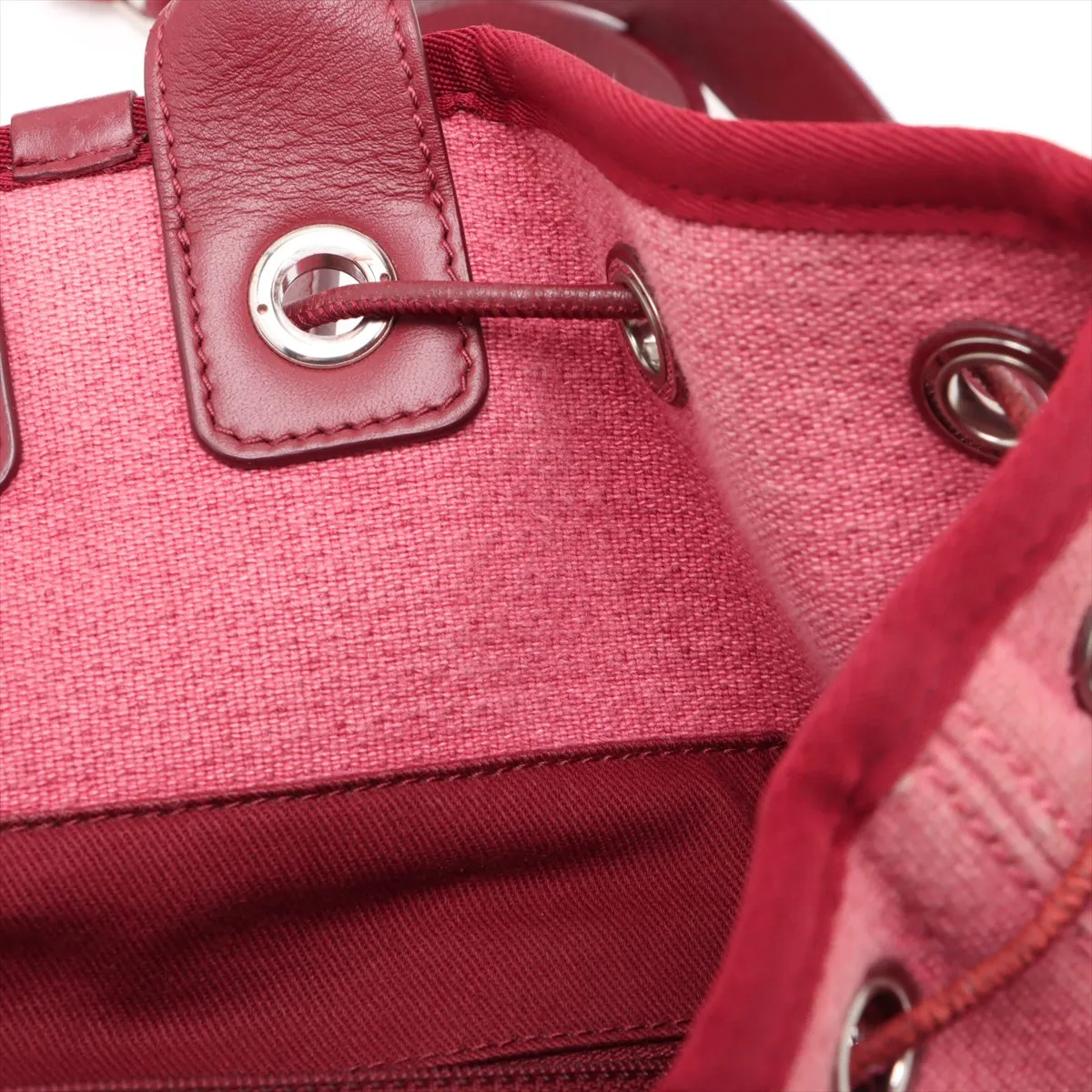 Deauville canvas chain backpack red silver hardware 24551842 24th series — view 11