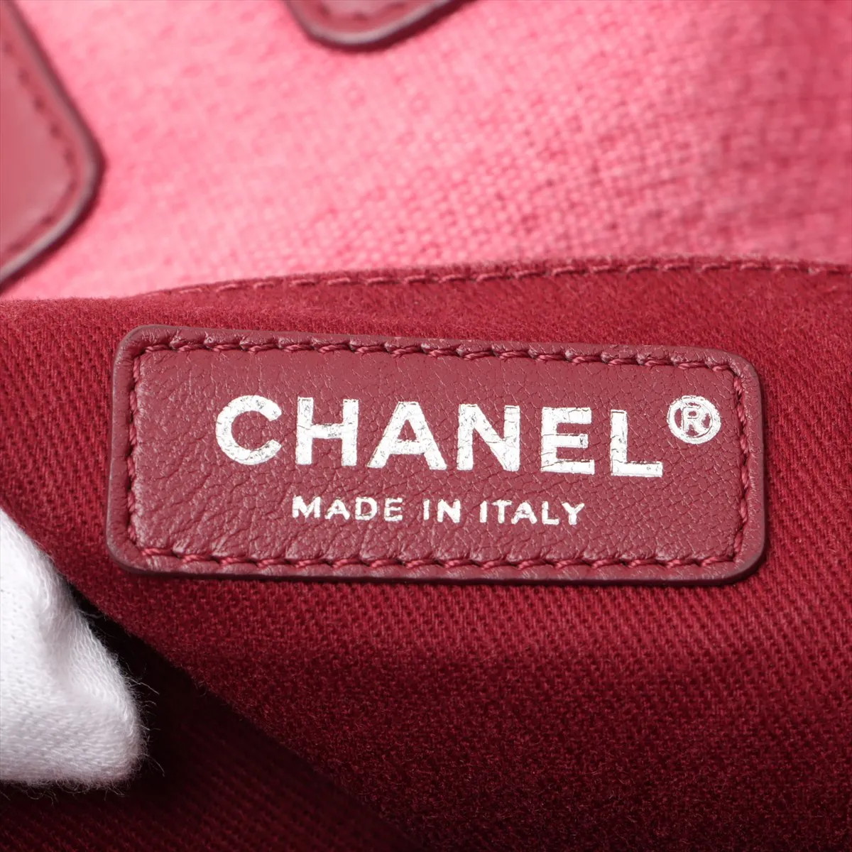 Deauville canvas chain backpack red silver hardware 24551842 24th series — view 9