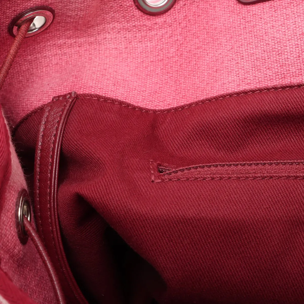 Deauville canvas chain backpack red silver hardware 24551842 24th series — view 10