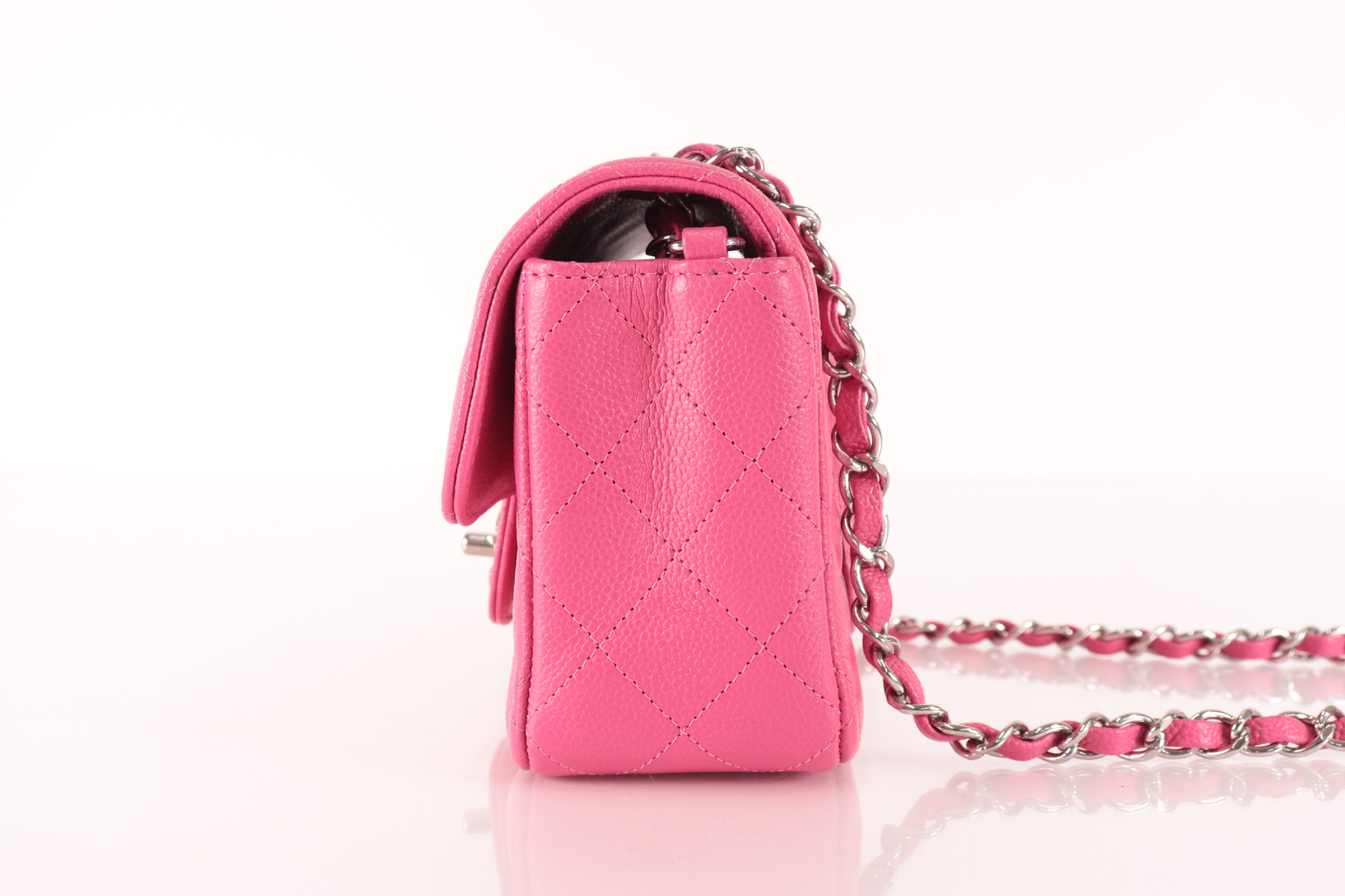Caviar Mini Chain Shoulder Bag W20 Pink (Serial Number 22) — view 4