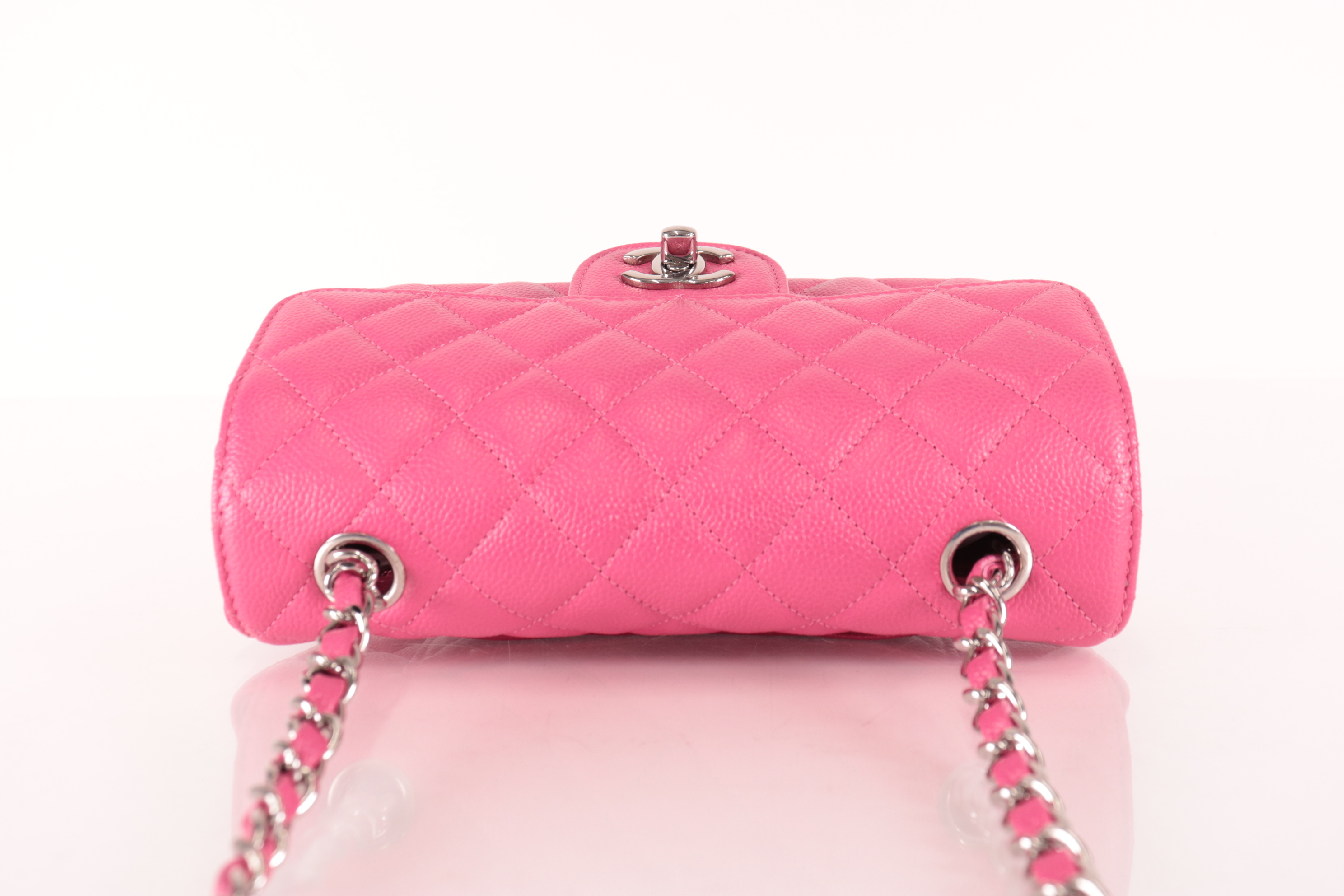Caviar Mini Chain Shoulder Bag W20 Pink (Serial Number 22) — view 5