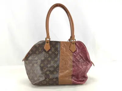 Monogram ID- Cowskin Bordeaux 30cm Handbag GHW Boston Bag