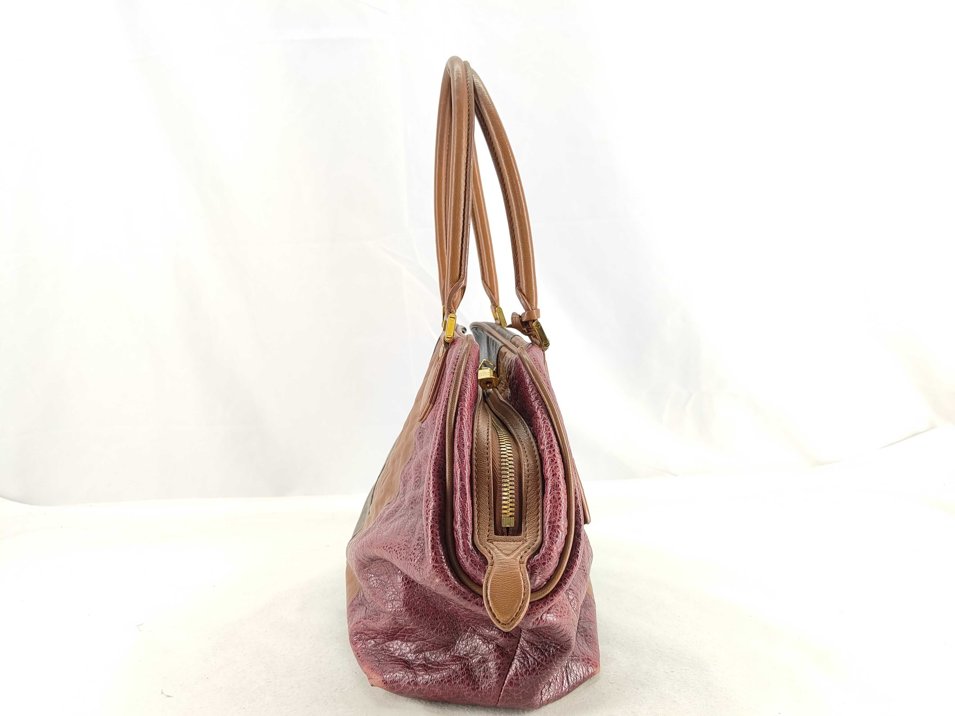 Monogram ID- Cowskin Bordeaux 30cm Handbag GHW Boston Bag — view 3