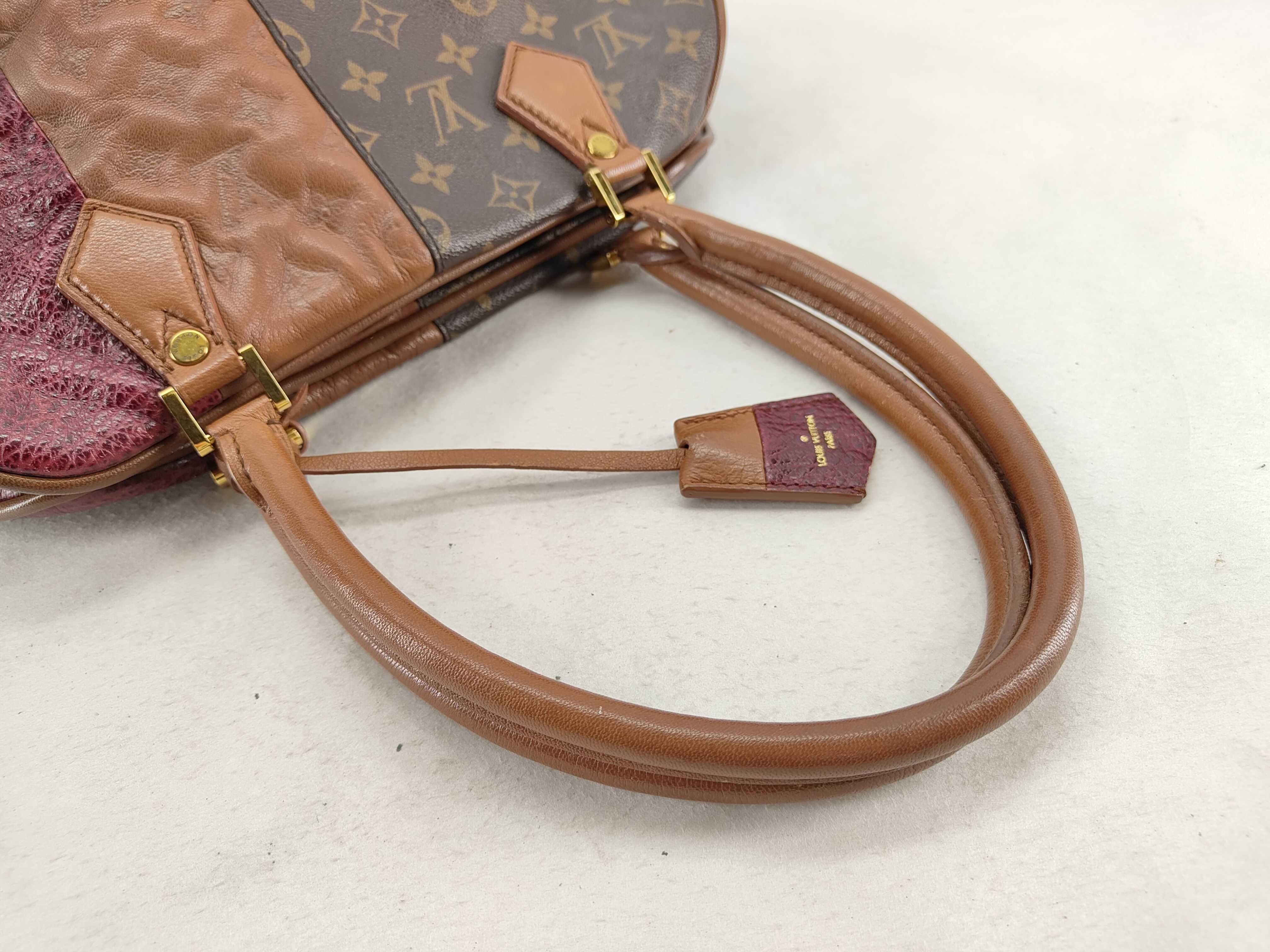Monogram ID- Cowskin Bordeaux 30cm Handbag GHW Boston Bag — view 4