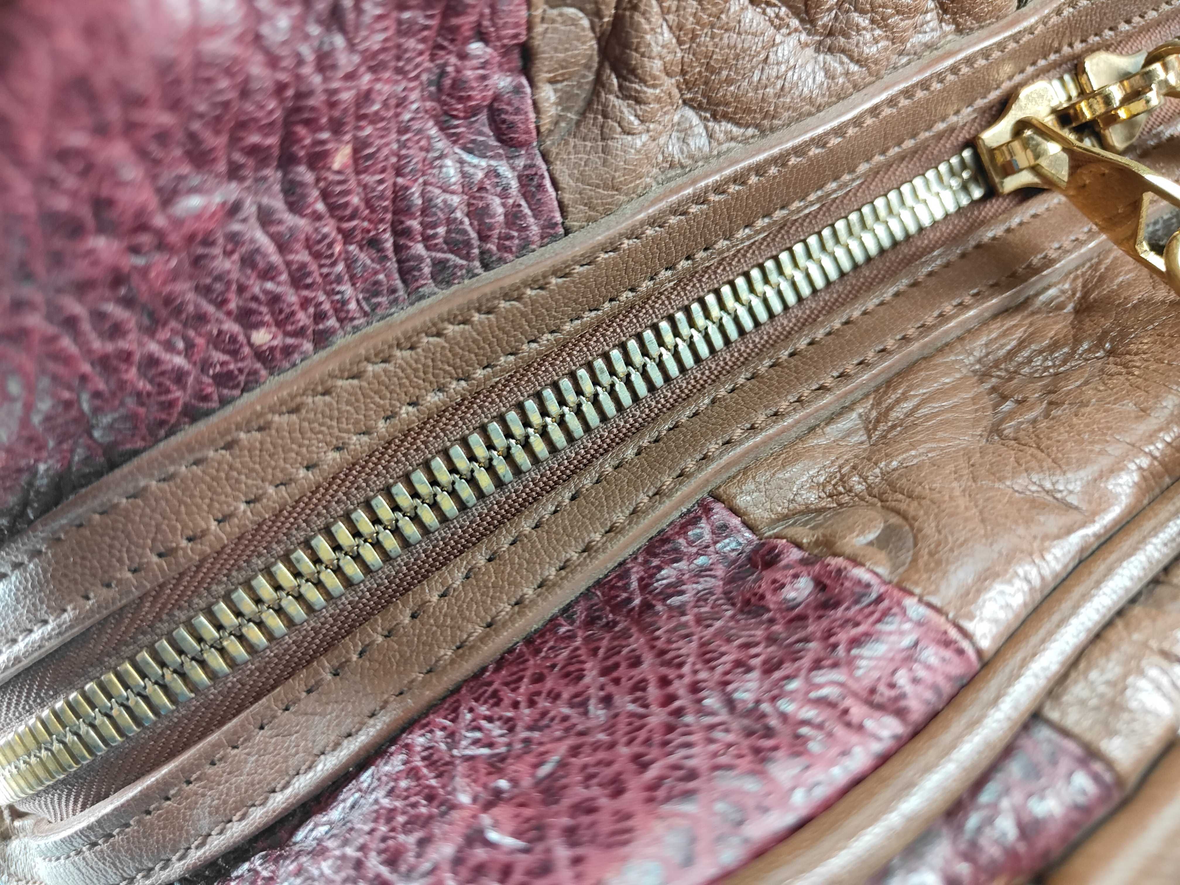 Monogram ID- Cowskin Bordeaux 30cm Handbag GHW Boston Bag — view 7