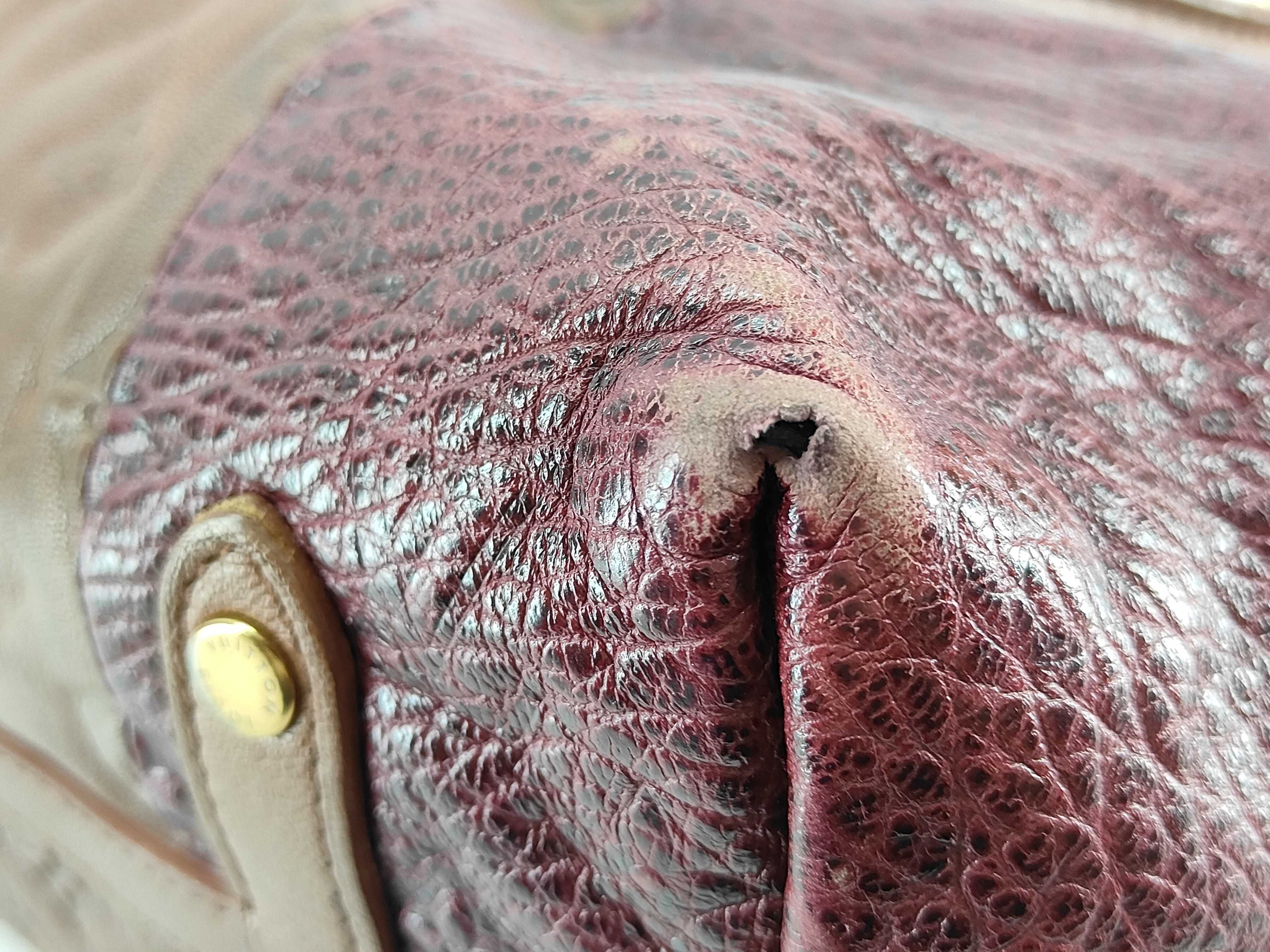 Monogram ID- Cowskin Bordeaux 30cm Handbag GHW Boston Bag — view 10