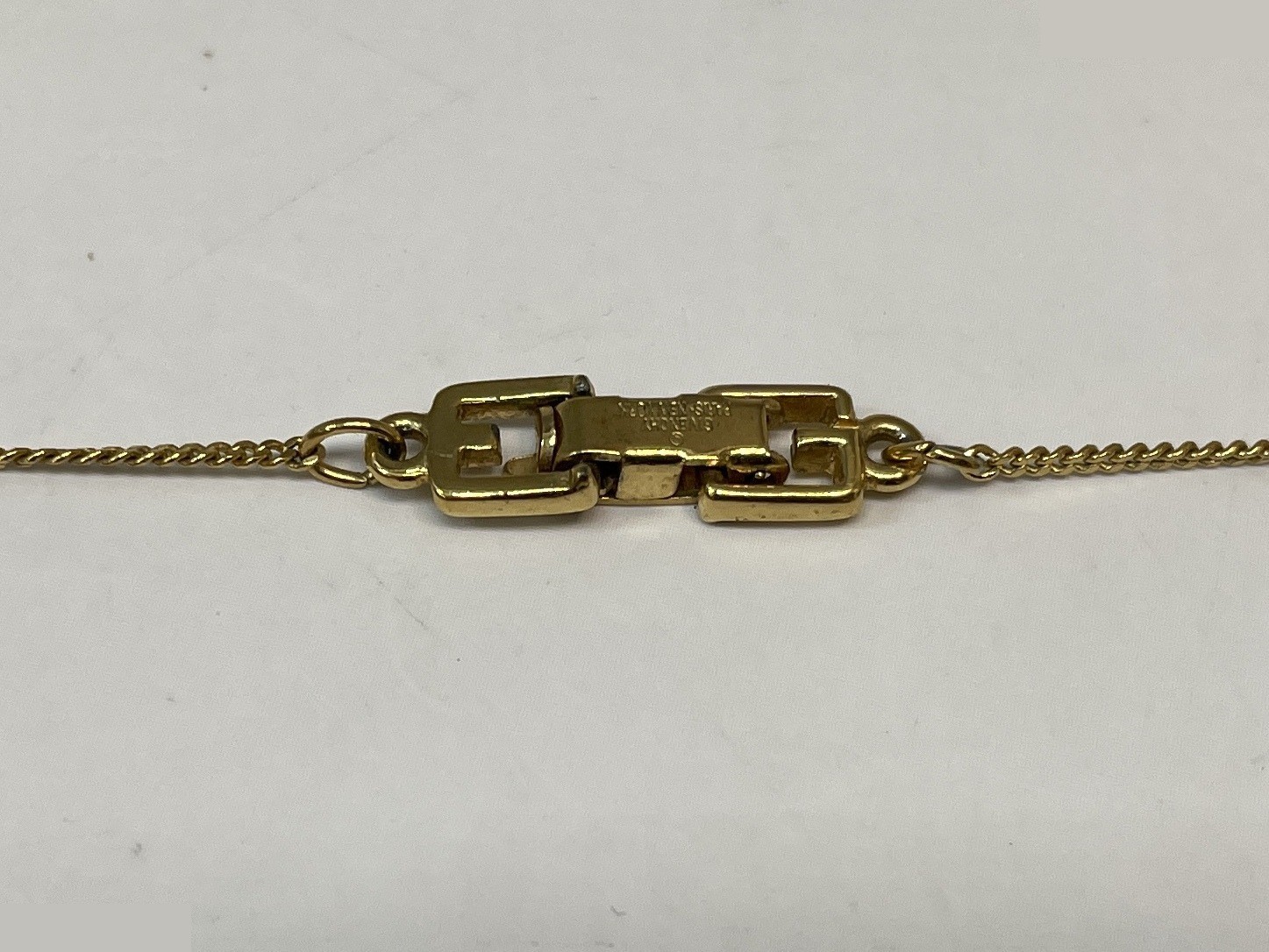 G Logo Pendant Necklace, Rhinestone, Gold, Weight: 5.0g, Total Length: 40cm — view 11