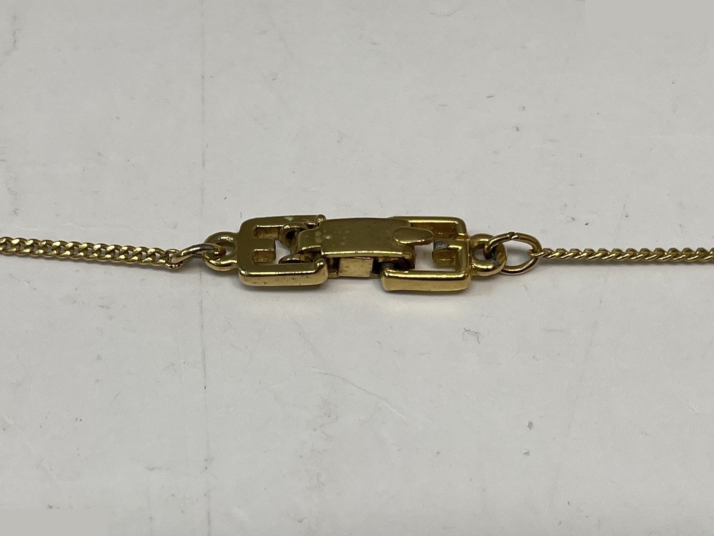 G Logo Pendant Necklace, Rhinestone, Gold, Weight: 5.0g, Total Length: 40cm — view 9