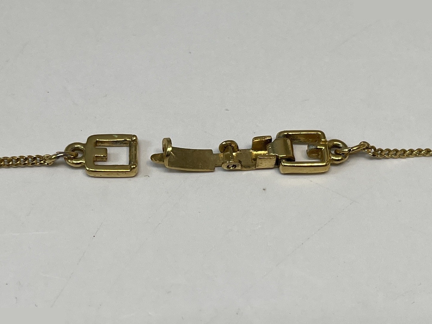 G Logo Pendant Necklace, Rhinestone, Gold, Weight: 5.0g, Total Length: 40cm — view 10