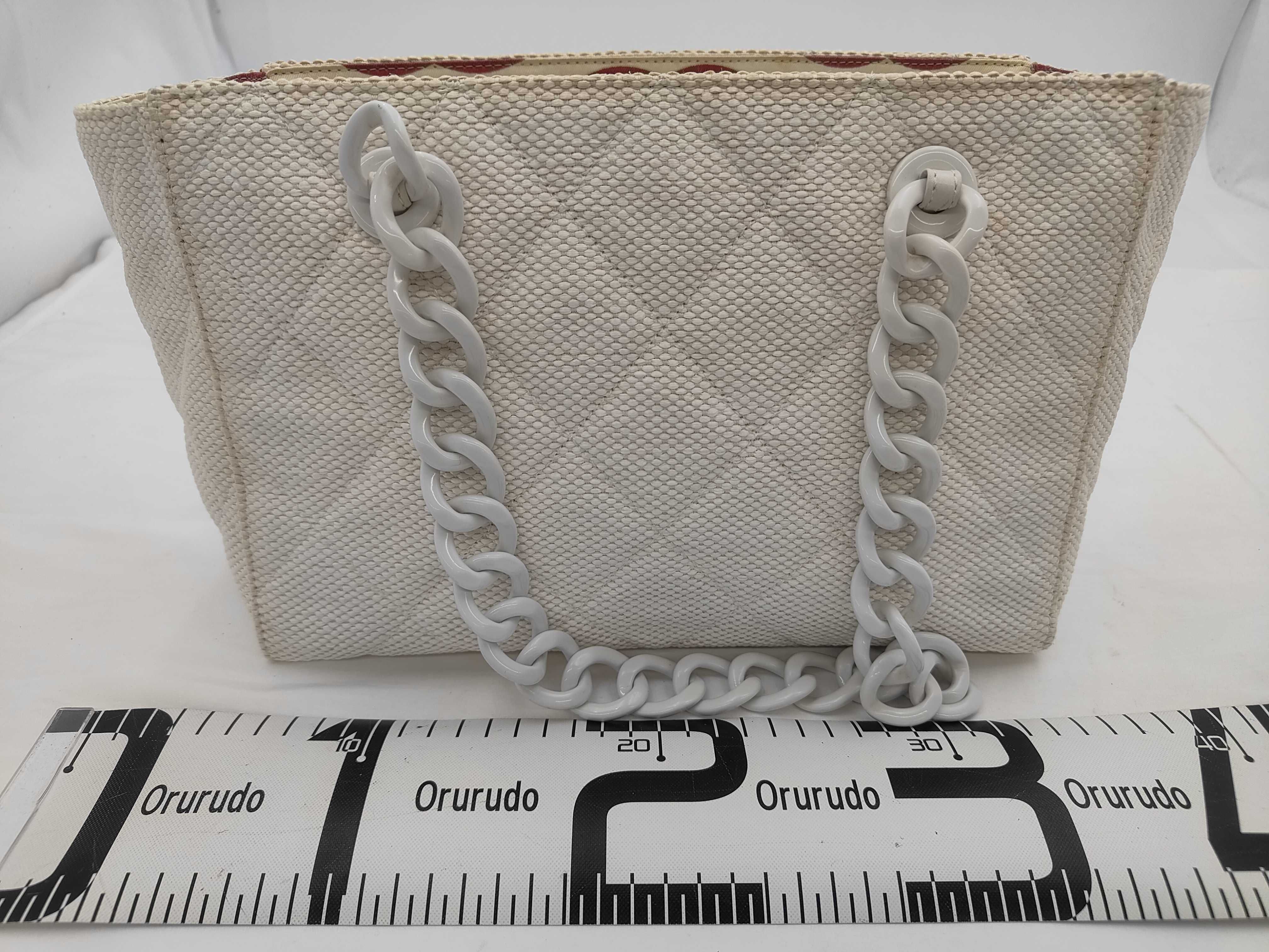 Matelasse Straw Plastic Chain Tote Bag White Seal No. 6 Tote Bag — view 2