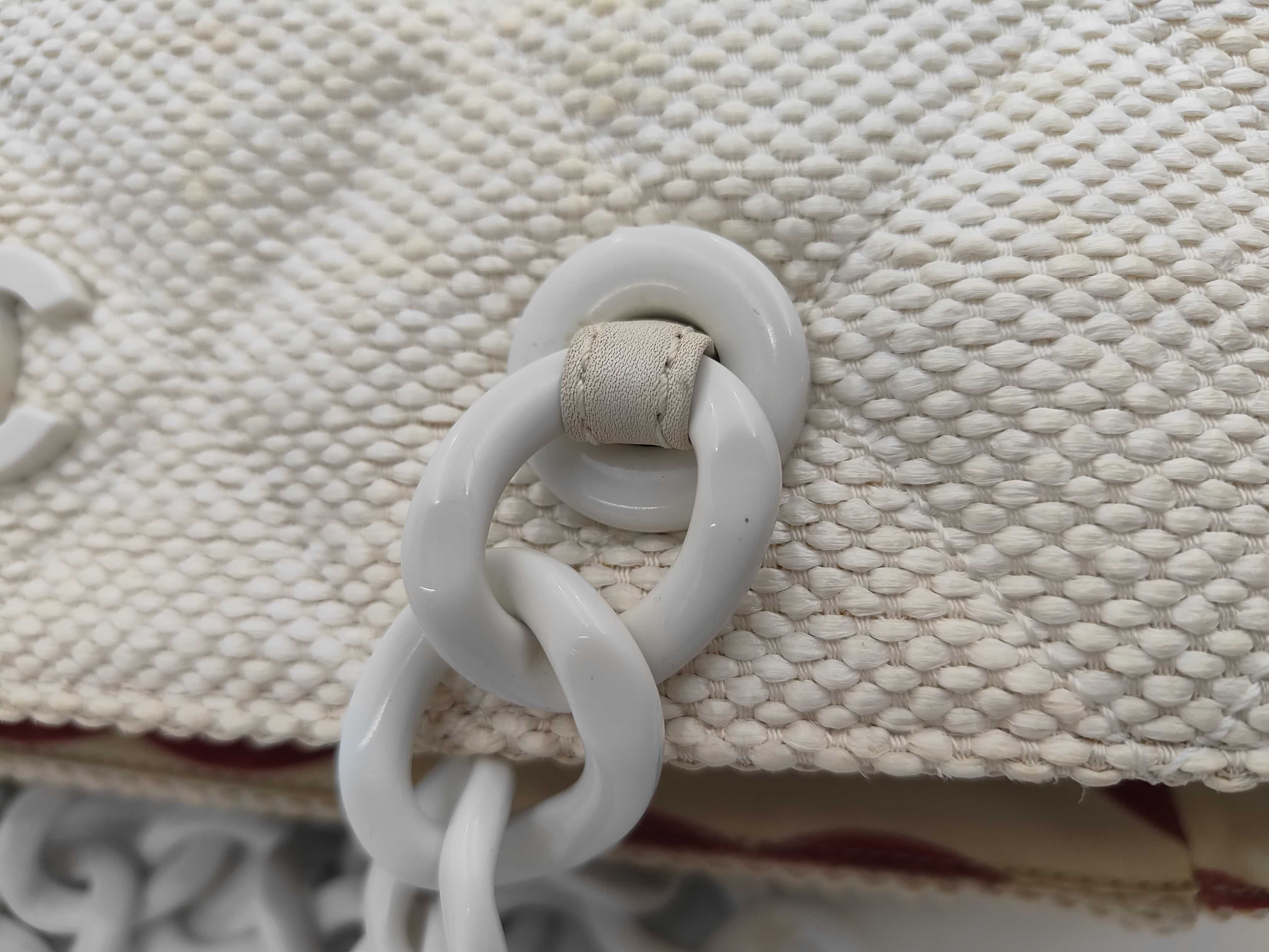 Matelasse Straw Plastic Chain Tote Bag White Seal No. 6 Tote Bag — view 5