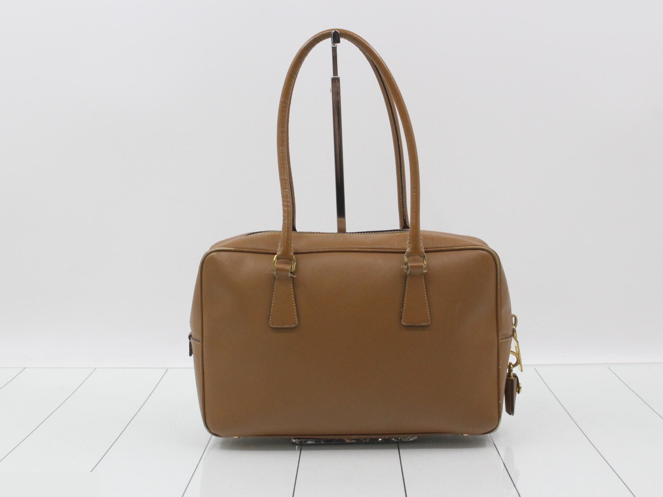Mini Boston bag, leather, brown — view 2