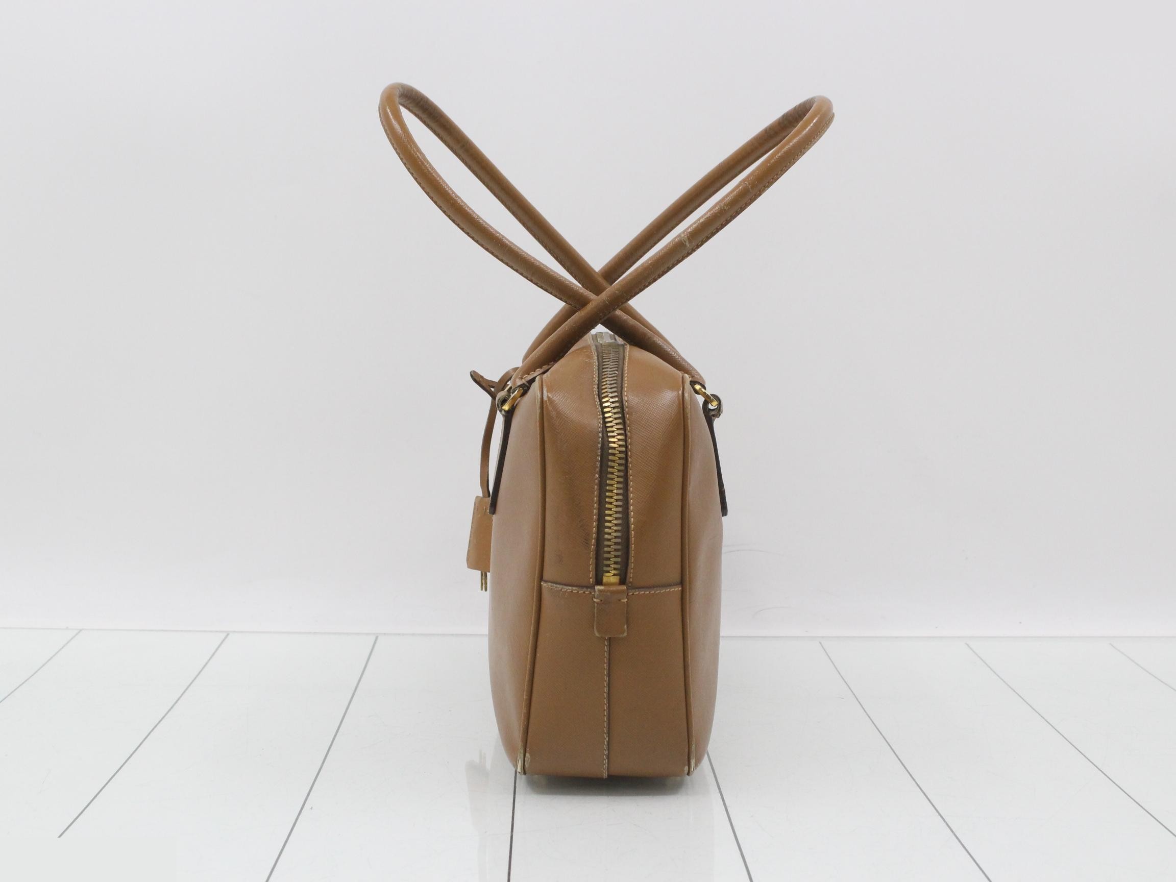 Mini Boston bag, leather, brown — view 3