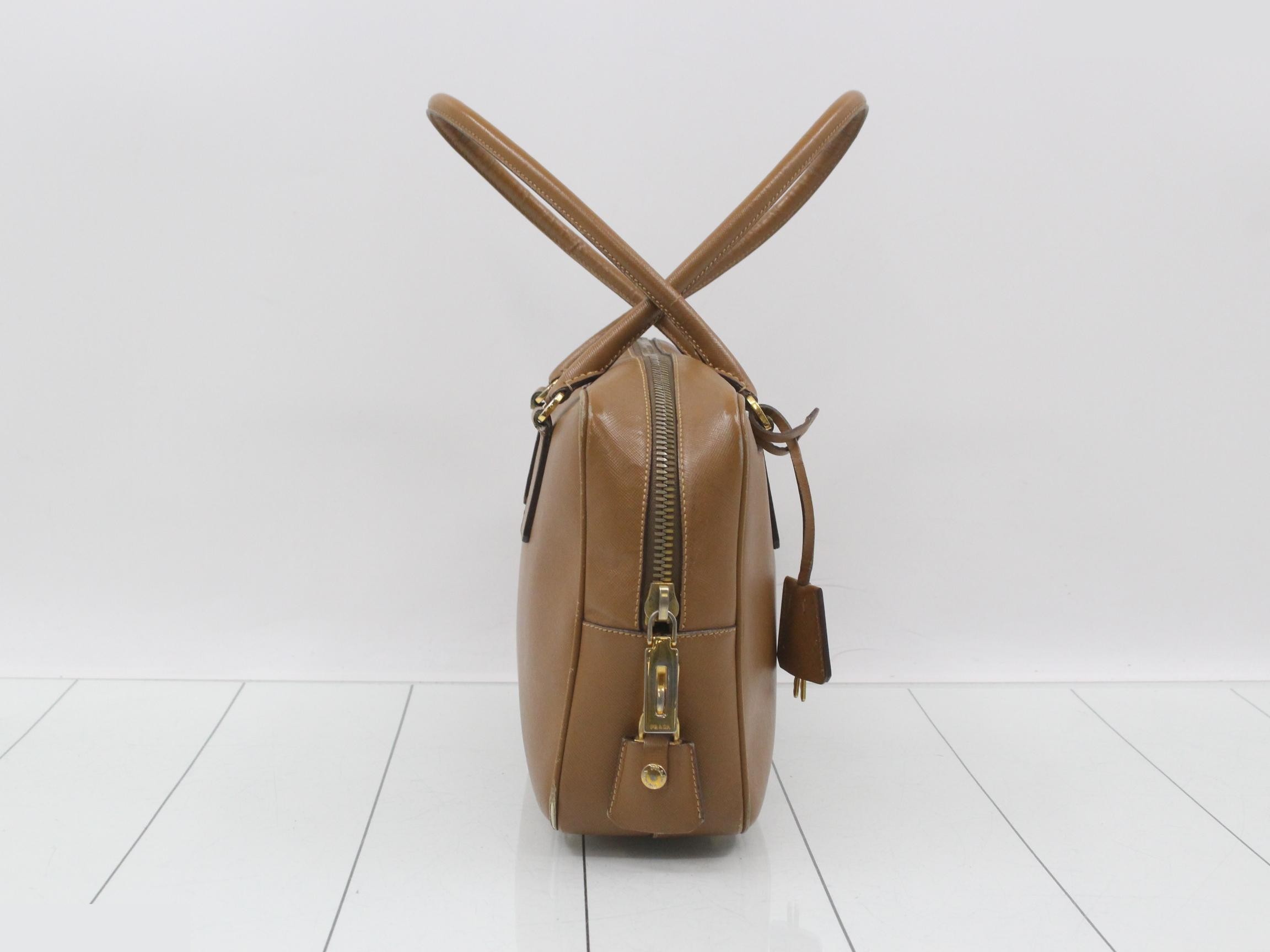 Mini Boston bag, leather, brown — view 4