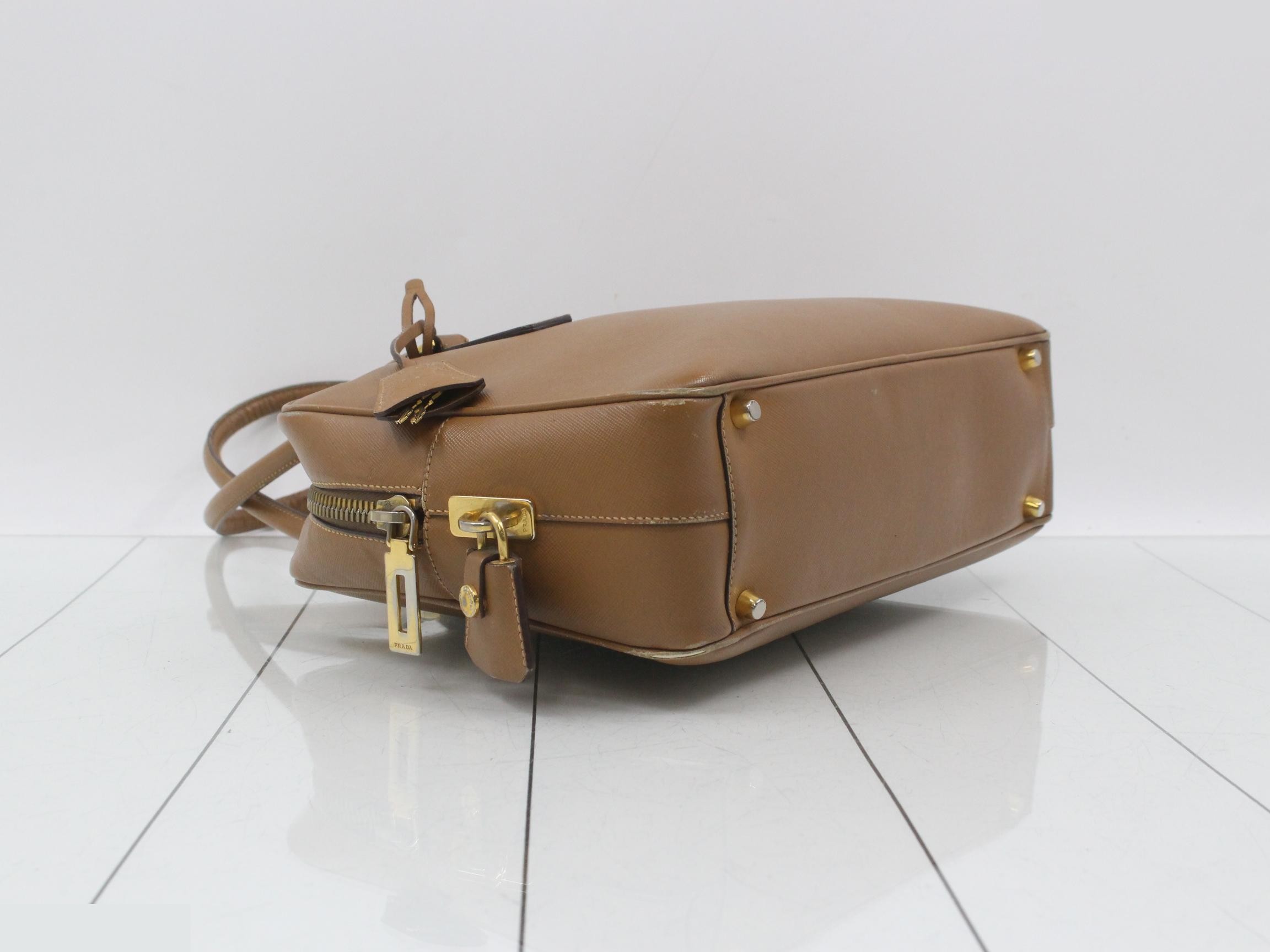 Mini Boston bag, leather, brown — view 5