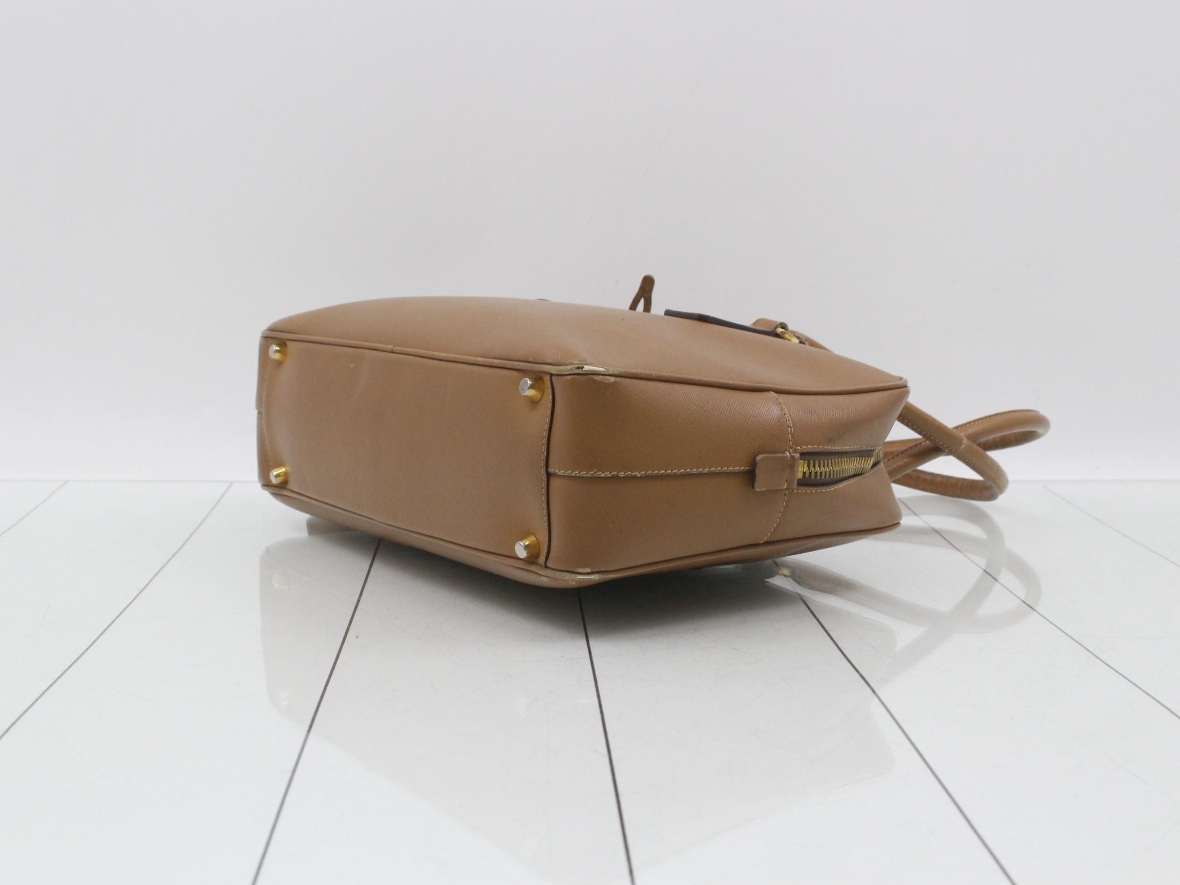 Mini Boston bag, leather, brown — view 6