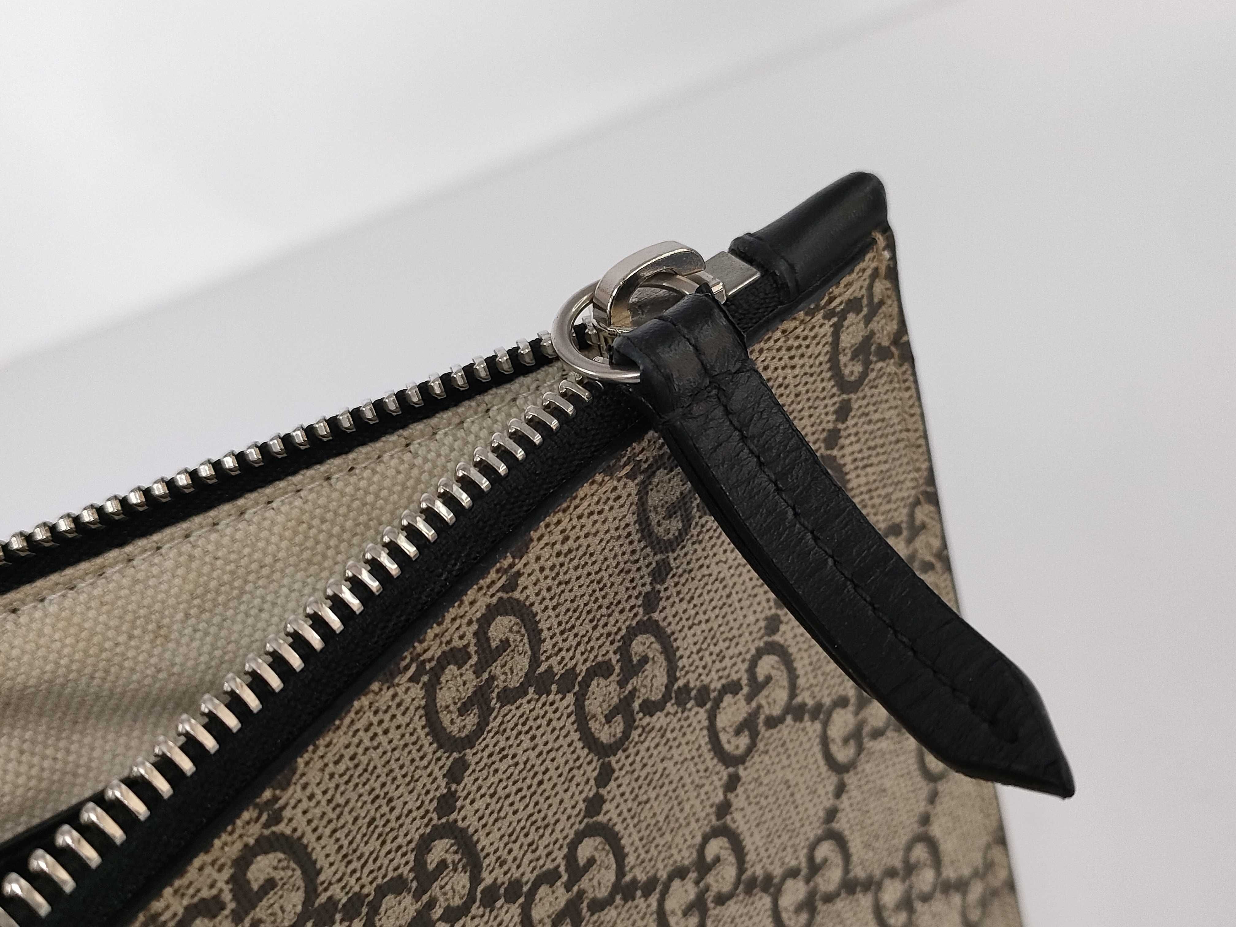 GG Bee Embroidery Clutch Bag, Brown Clutch Bag — view 13