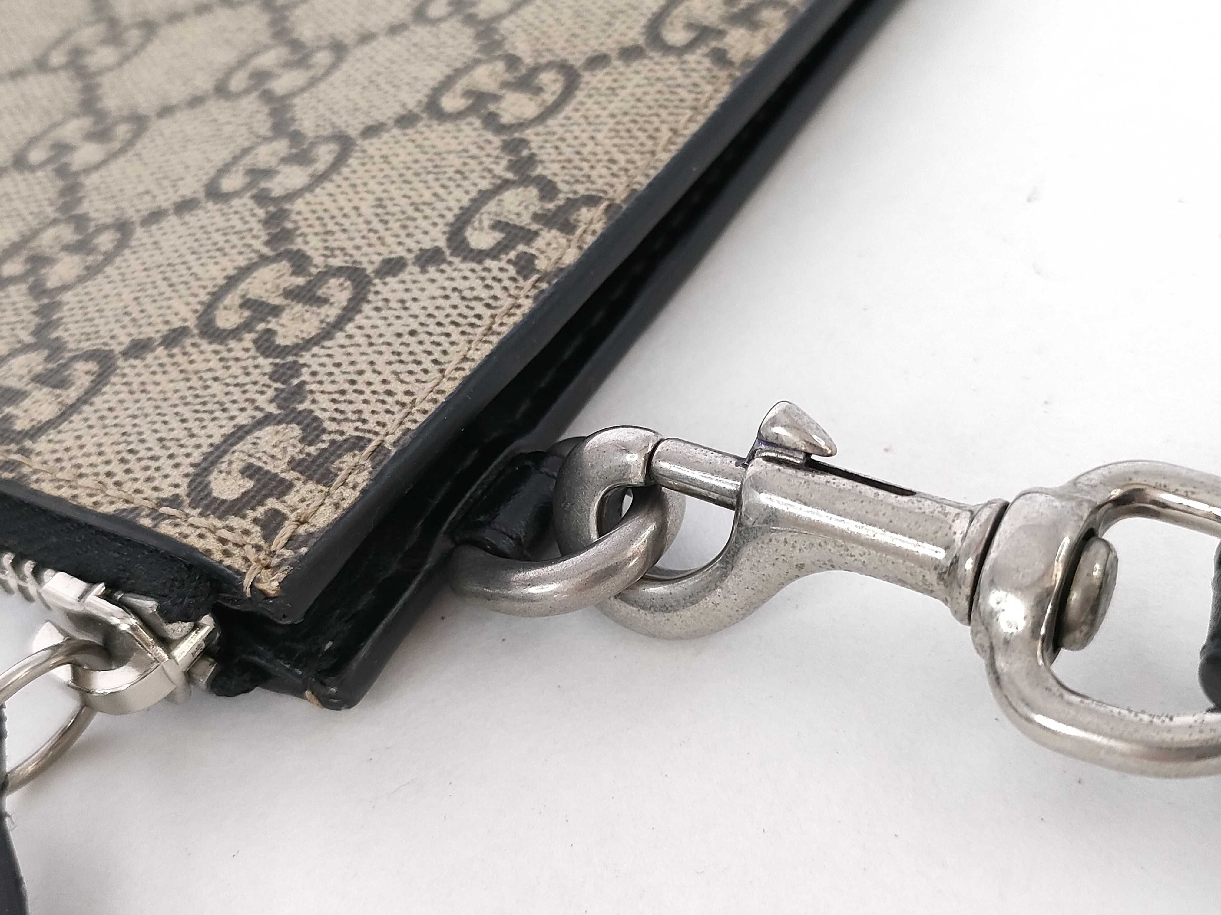 GG Bee Embroidery Clutch Bag, Brown Clutch Bag — view 5