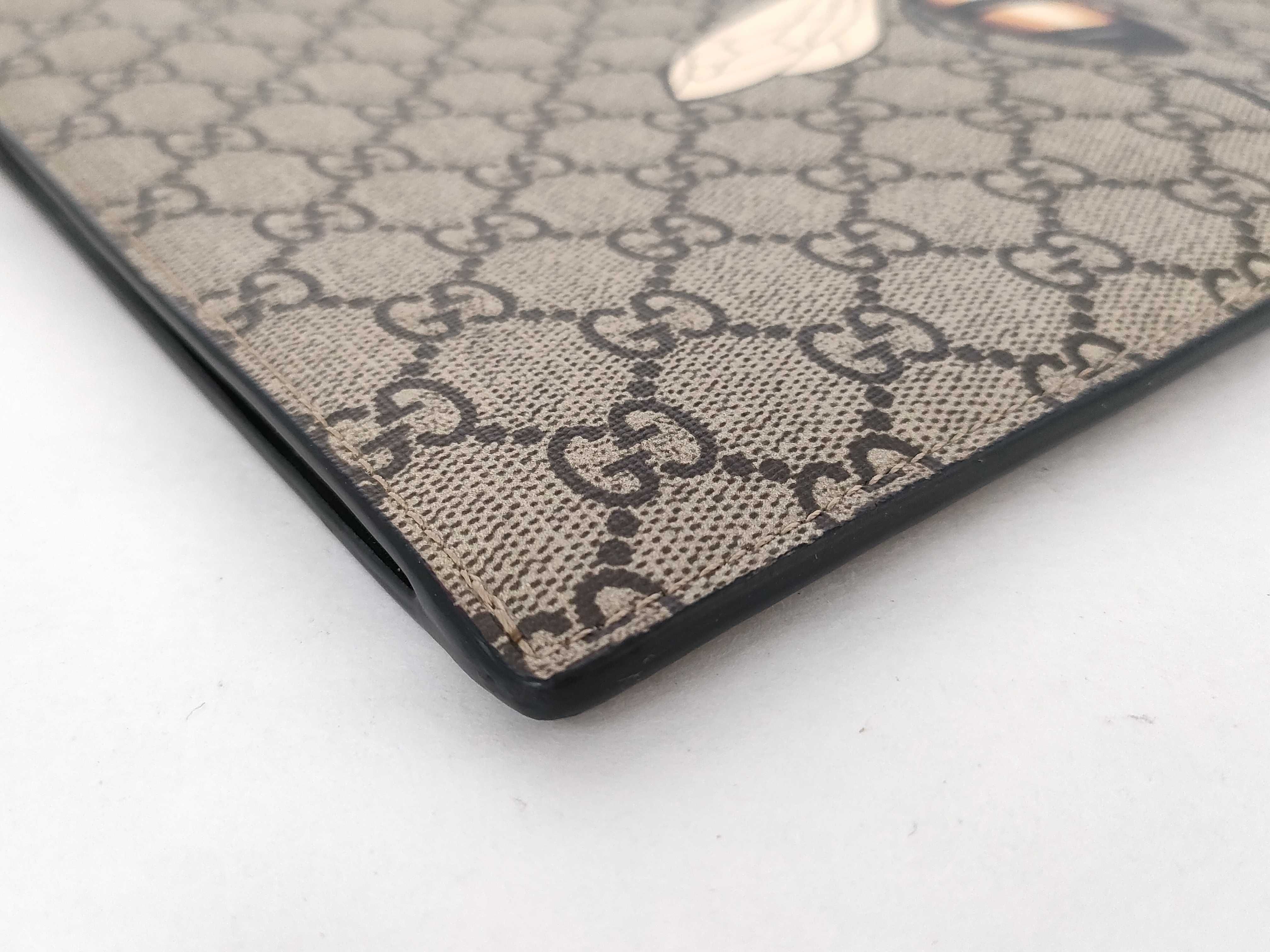 GG Bee Embroidery Clutch Bag, Brown Clutch Bag — view 6