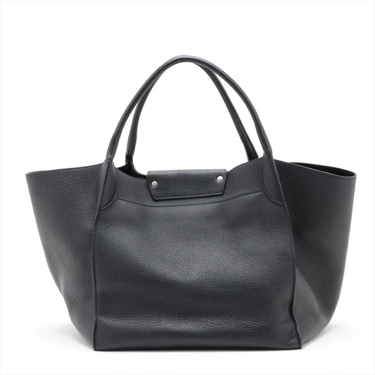 Big Bag Medium Leather Tote Bag Black — view 2
