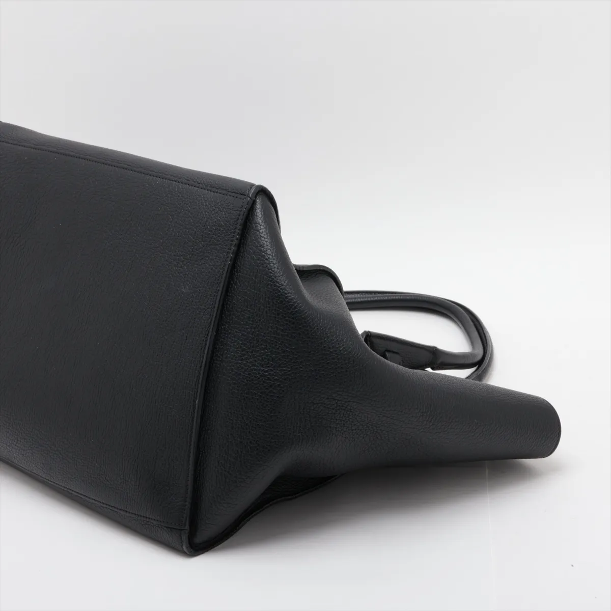 Big Bag Medium Leather Tote Bag Black — view 3