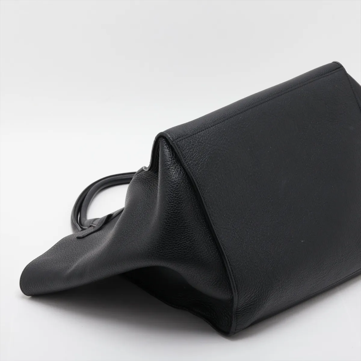 Big Bag Medium Leather Tote Bag Black — view 4