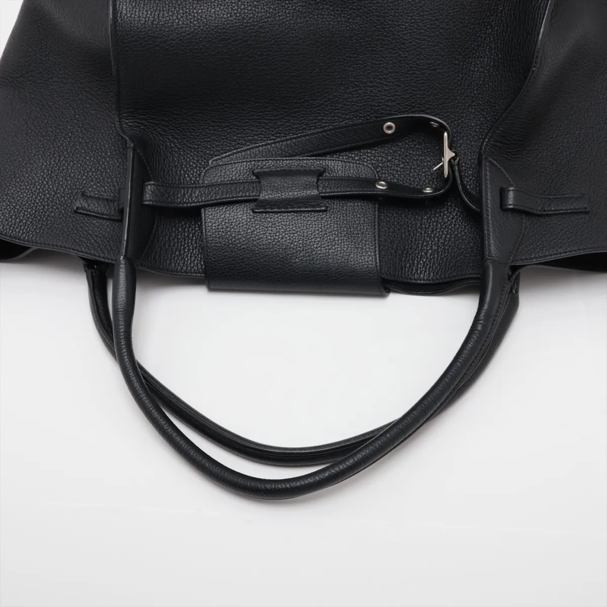 Big Bag Medium Leather Tote Bag Black — view 5