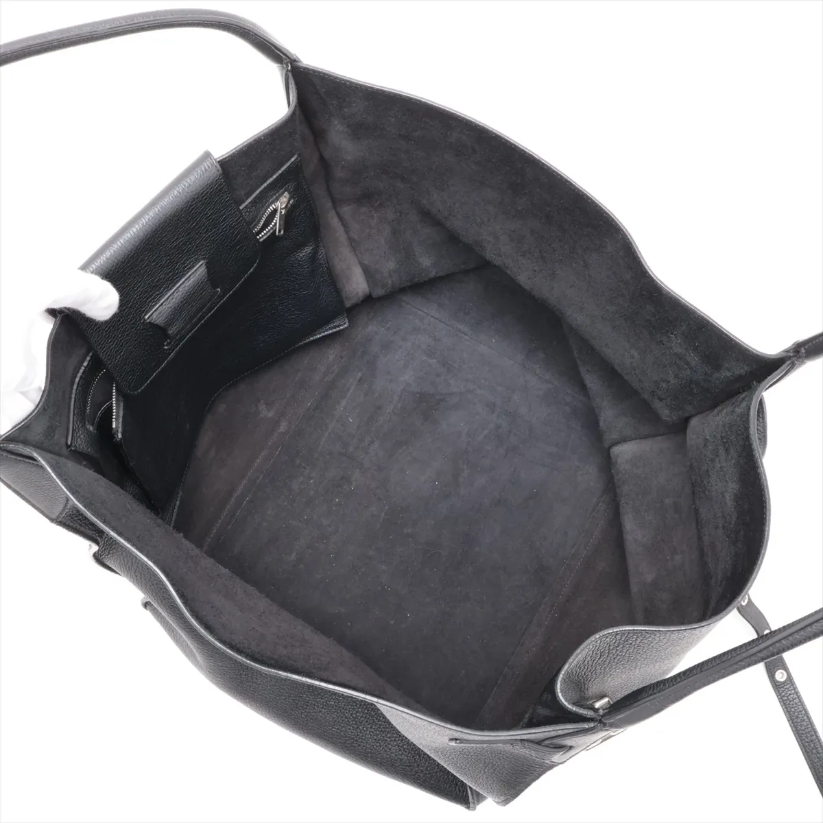 Big Bag Medium Leather Tote Bag Black — view 7