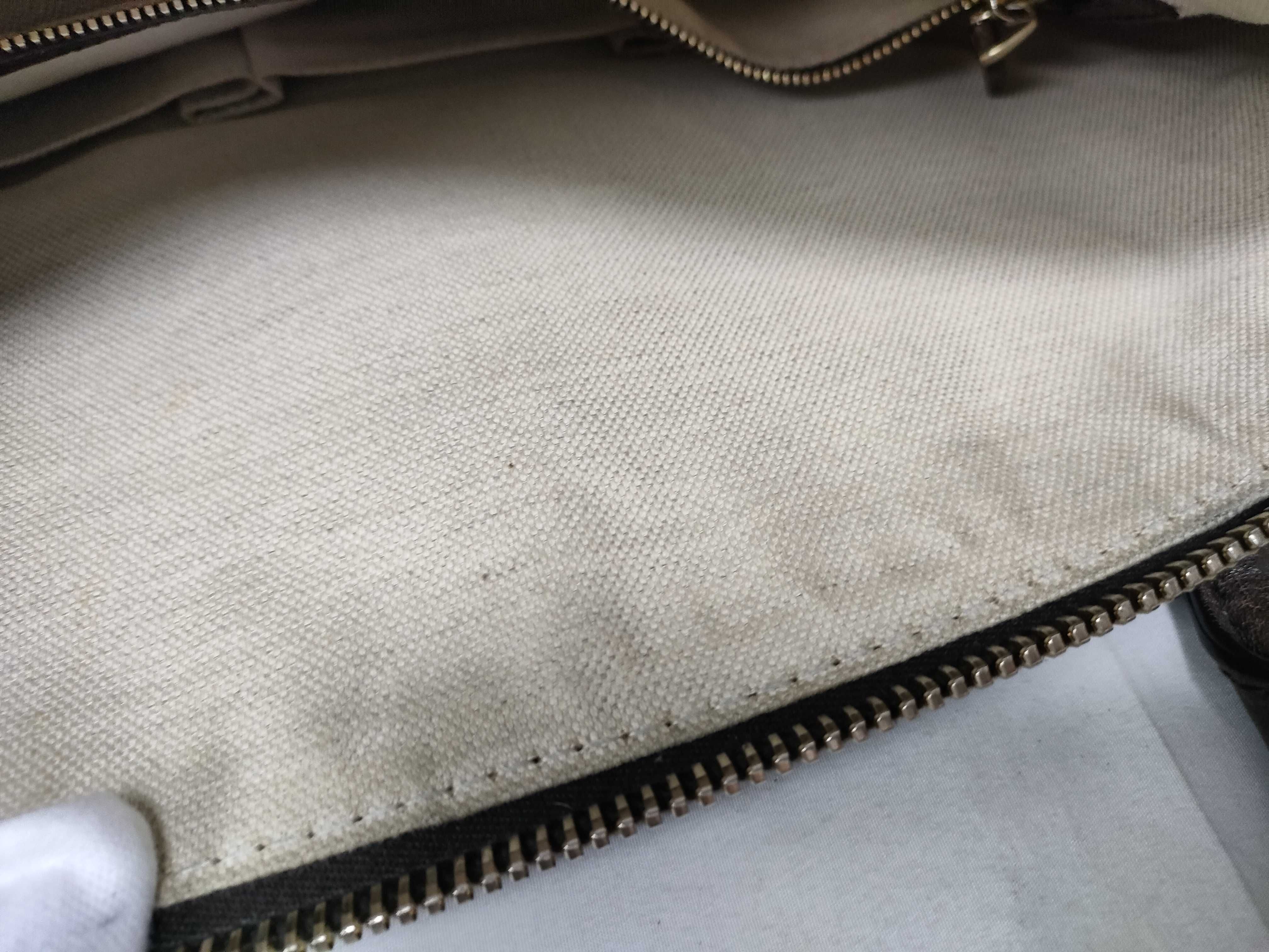 Brown GG Canvas Diagonal Horsebit Handbag — view 15