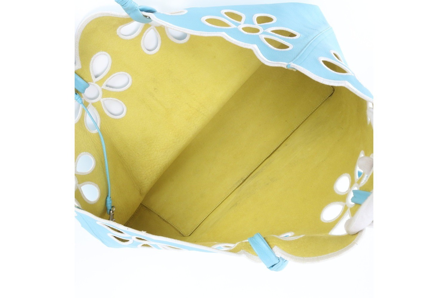 Flower motif leather tote bag — view 7