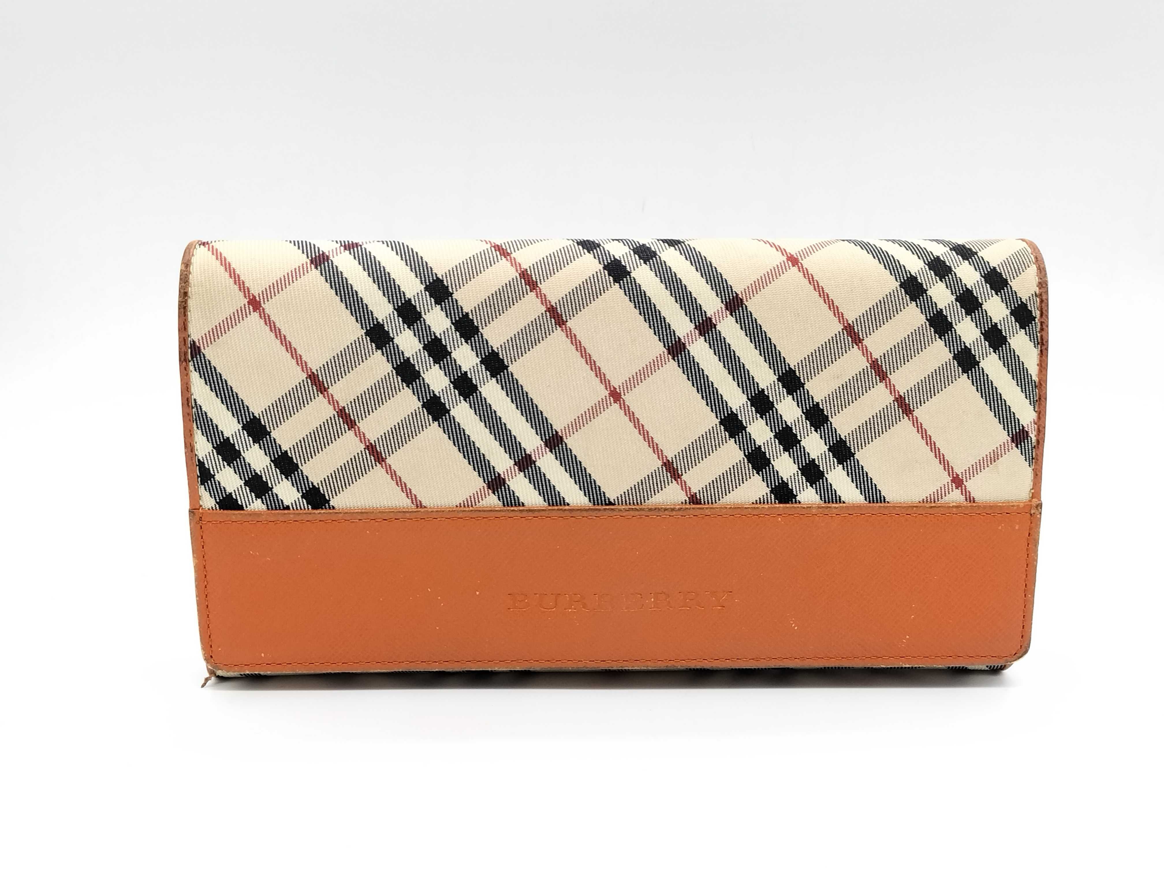 Checkered Clasp Long Wallet
