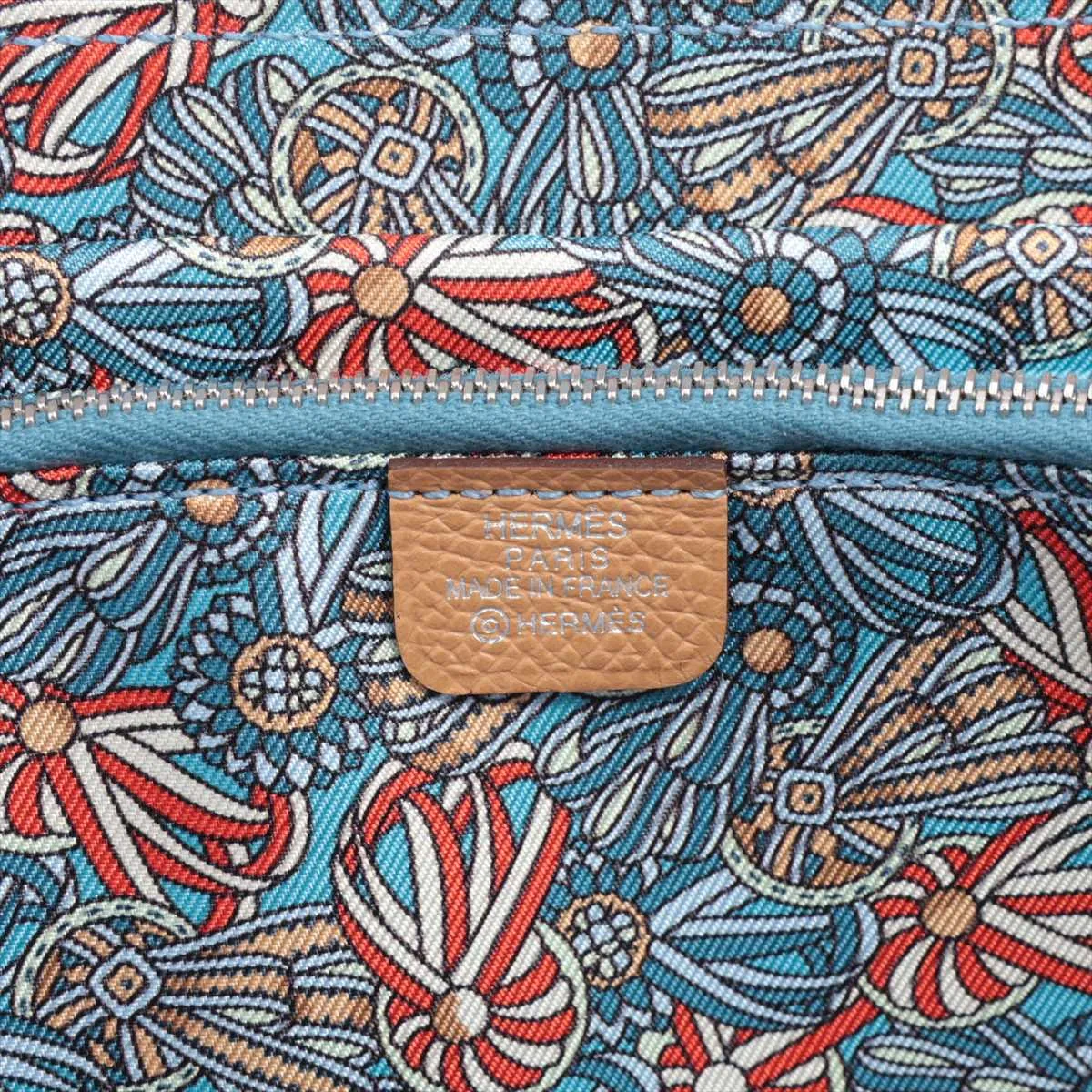 Azap Long Silk In Veau Epsom Round Zip Wallet Biscuit Silver Hardware G:2026 — view 9